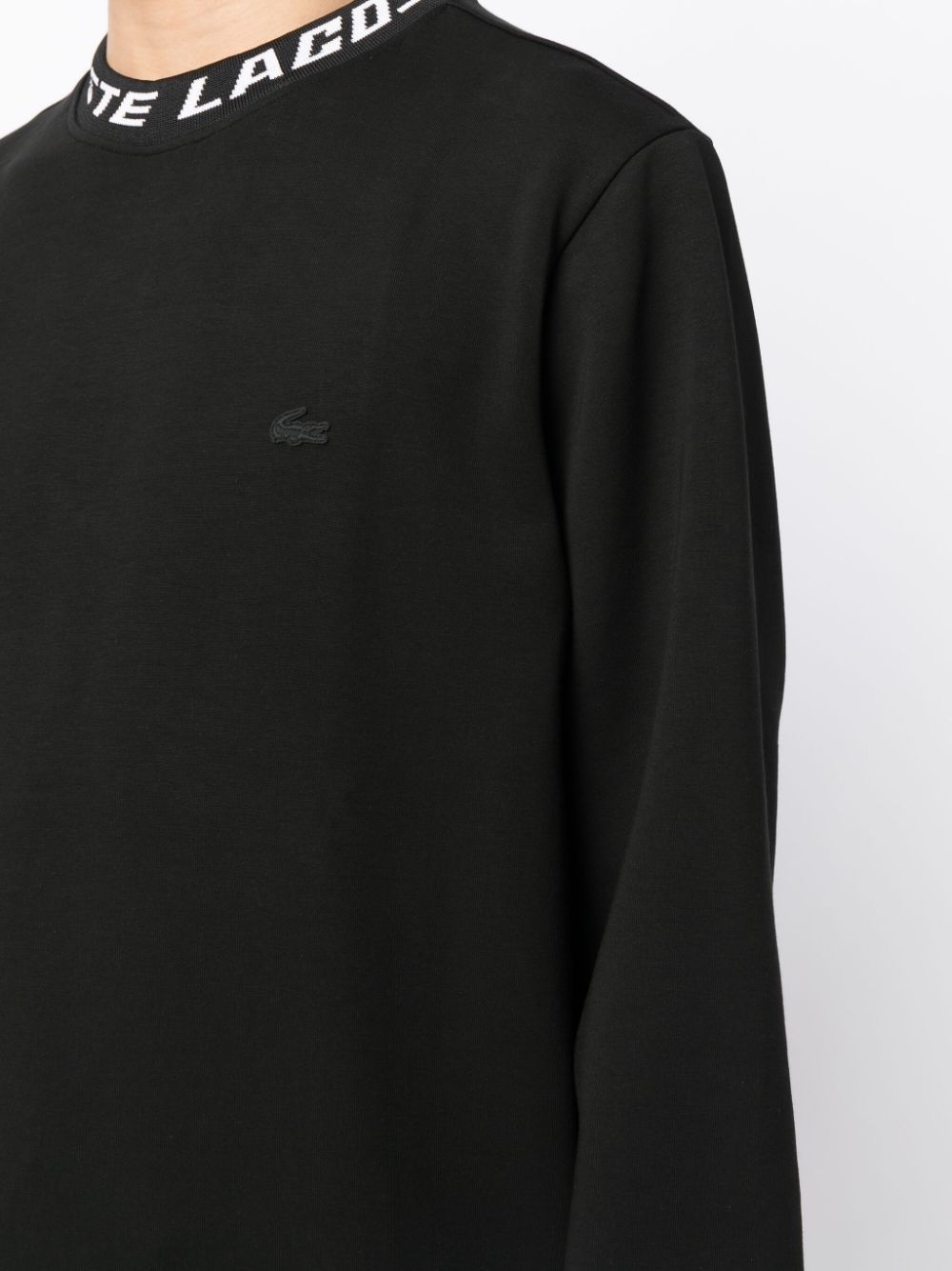 logo jacquard-neck long-sleeve sweatshirt - 5