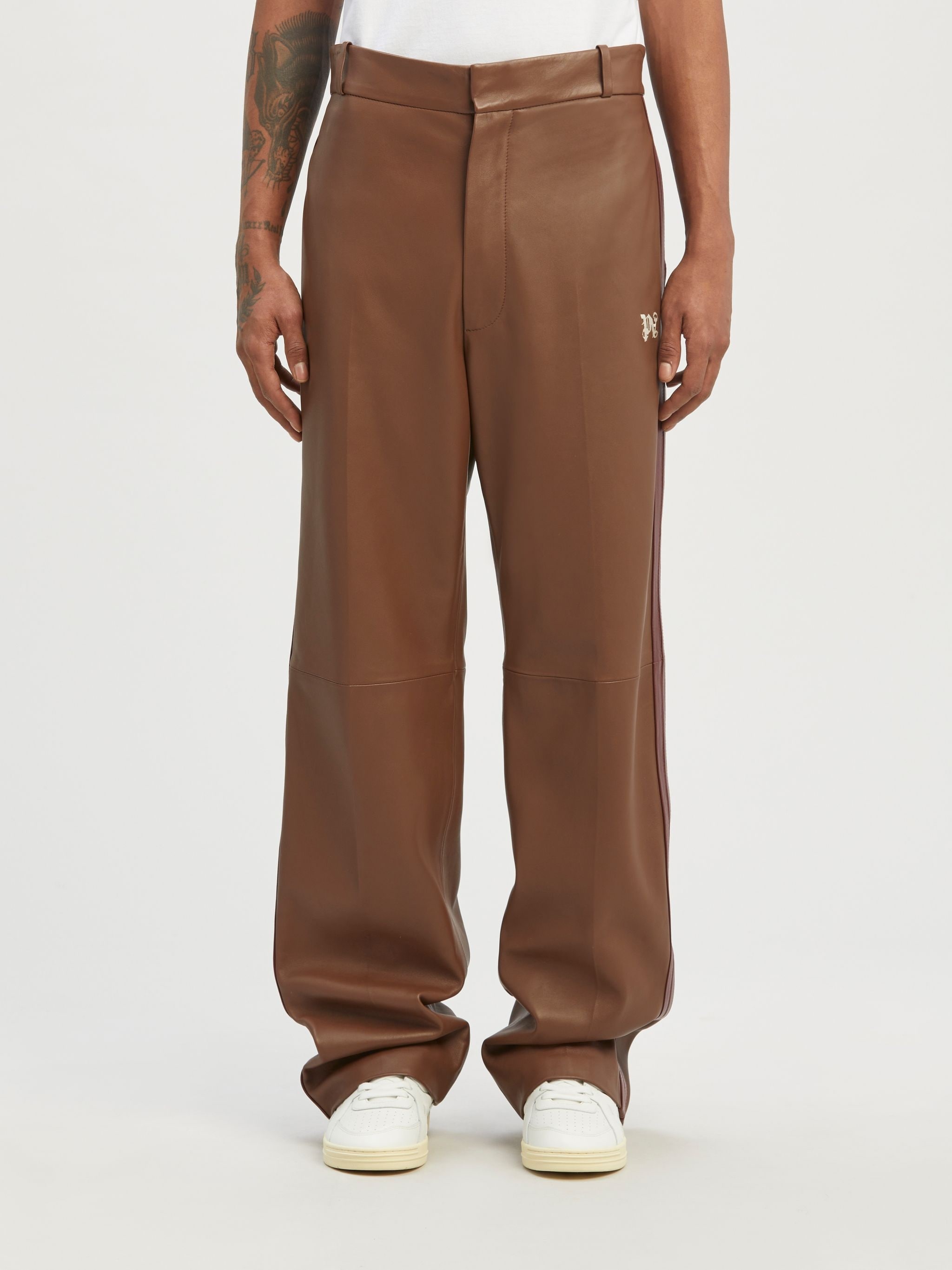 Monogram Leather Track Pants - 3