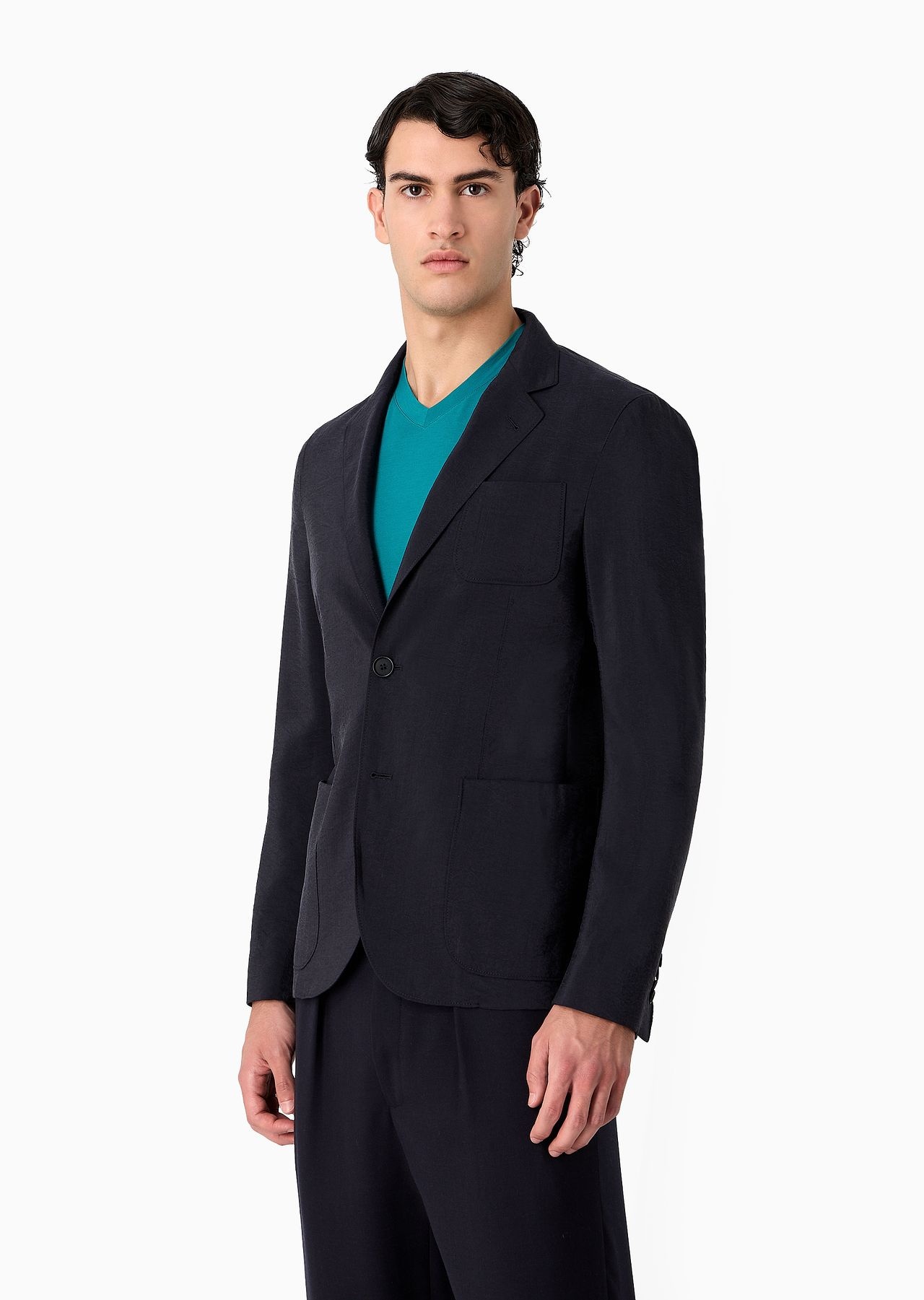 Upton Line single-breasted jacket in a silk-blend twill - 2