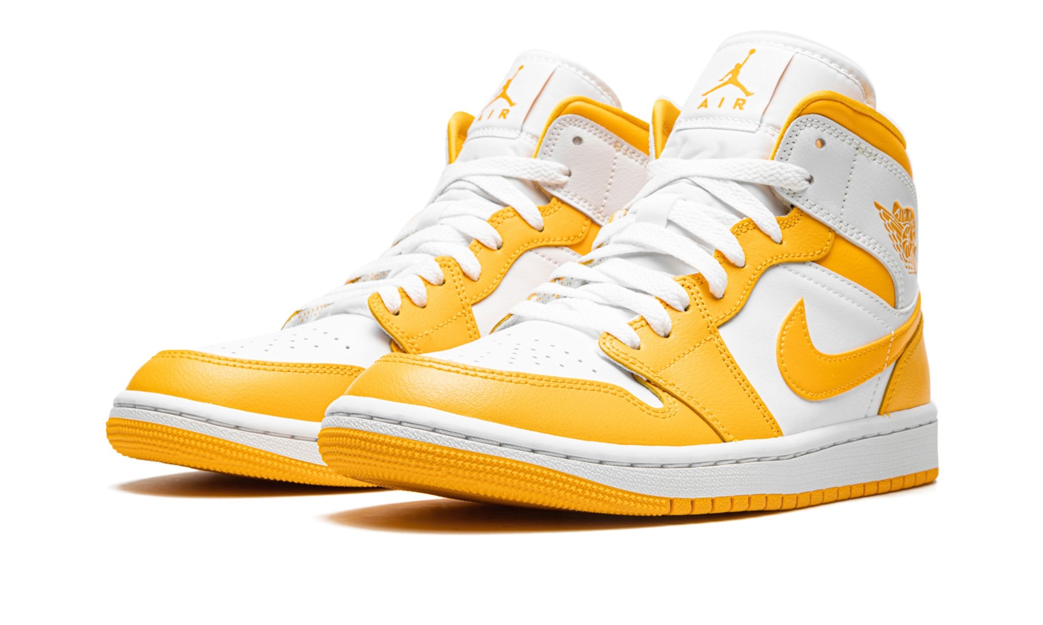 Wmns Jordan 1 Mid "White / University Gold" - 2