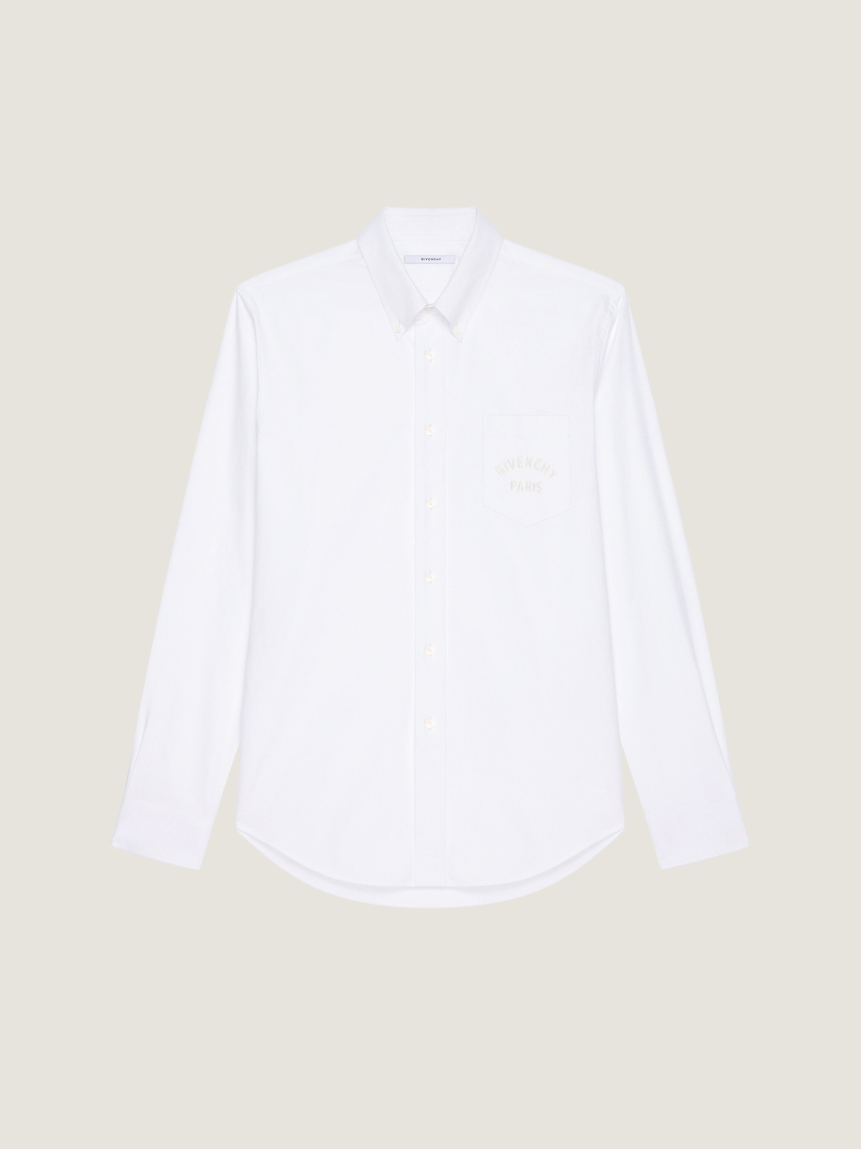 SHIRT IN COTTON WITH GIVENCHY PARIS EMBROIDERY - 1