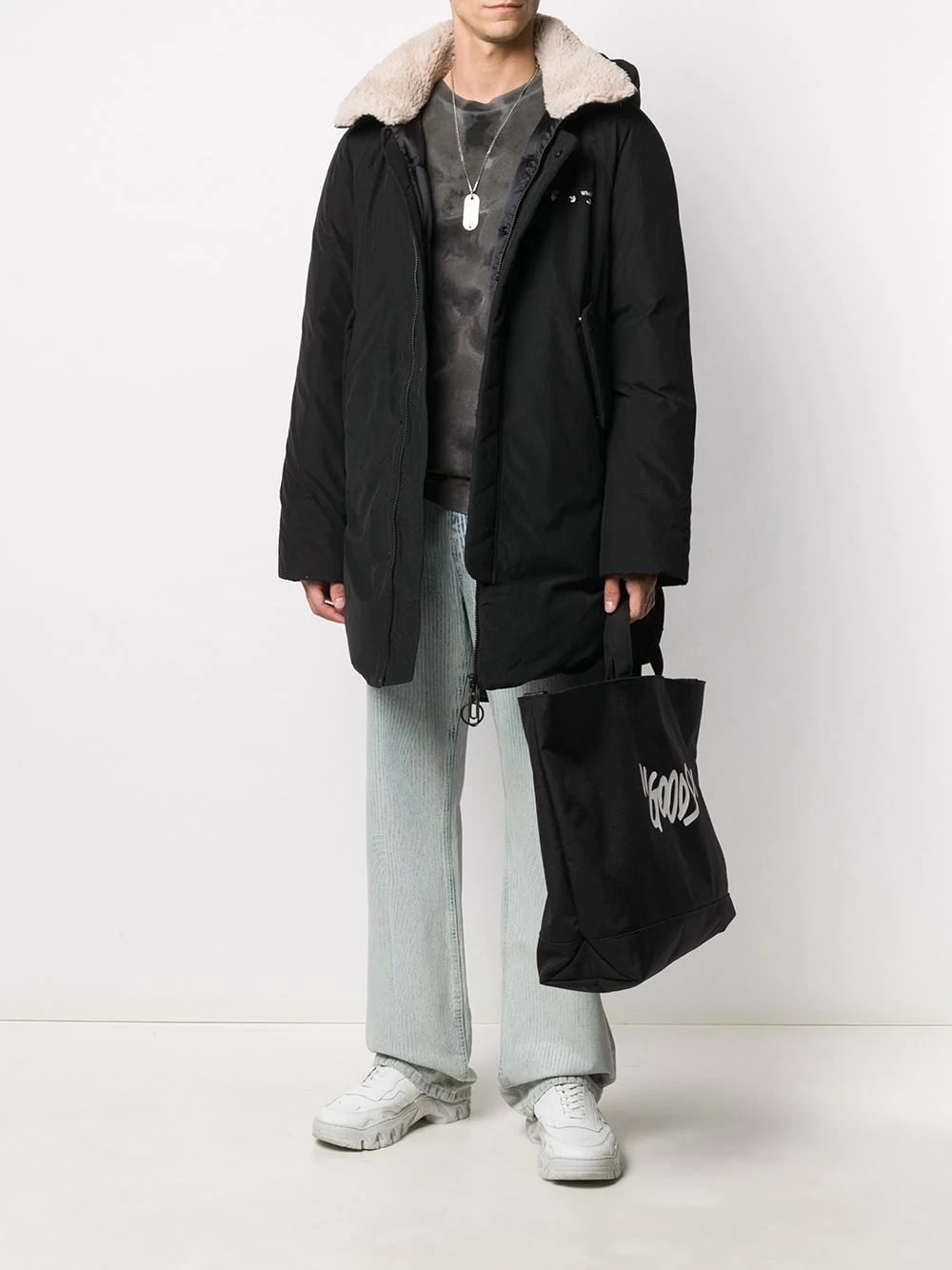 OW logo padded coat - 2