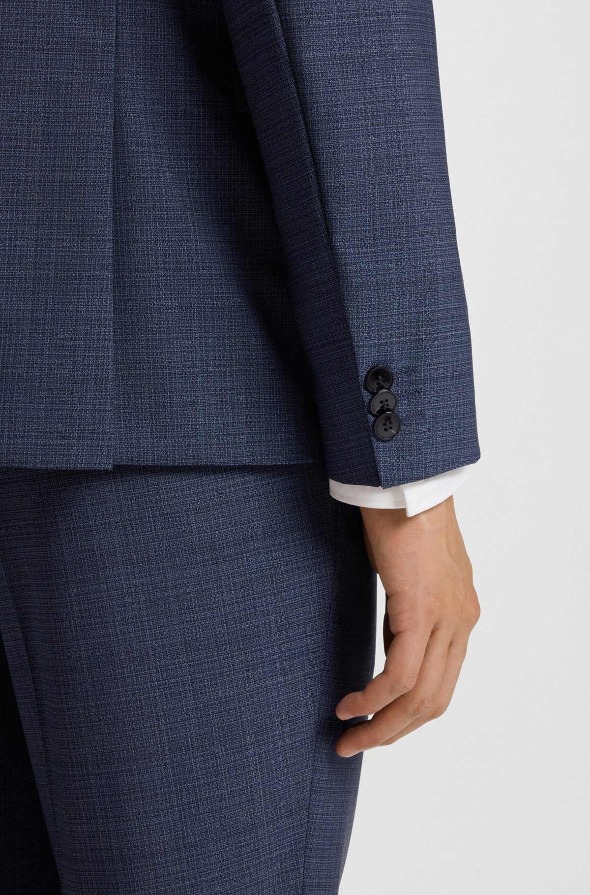 EXTRA-SLIM-FIT BLAZER IN MOULINÉ VIRGIN WOOL - 6