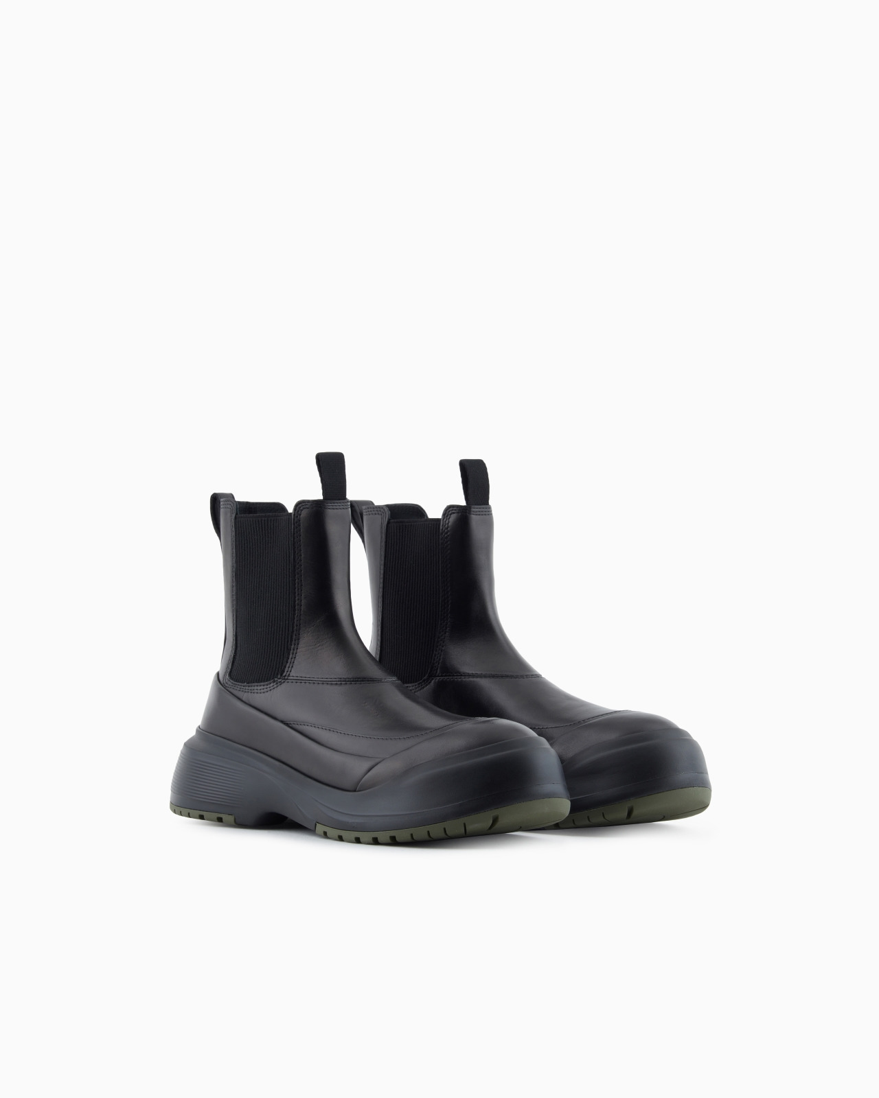 CHUNKY CRUST LEATHER EFFECT ANKLE BOOTS - 2