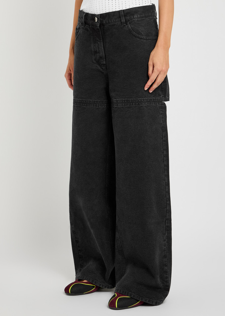 The Attico Cut-out Wide-leg Jeans - 2