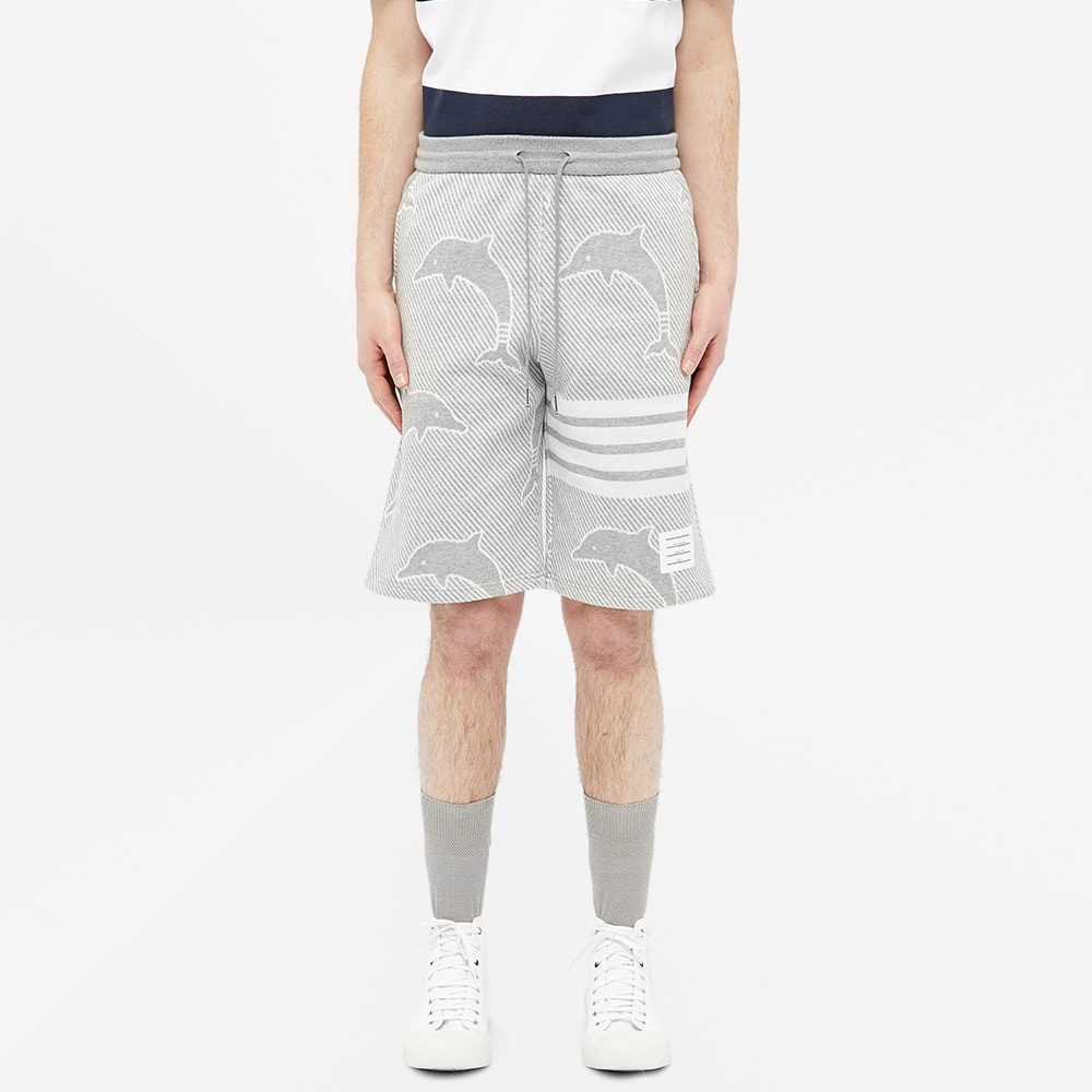 Thom Browne Dolphin Jacquard Four Bar Sweat Short - 4