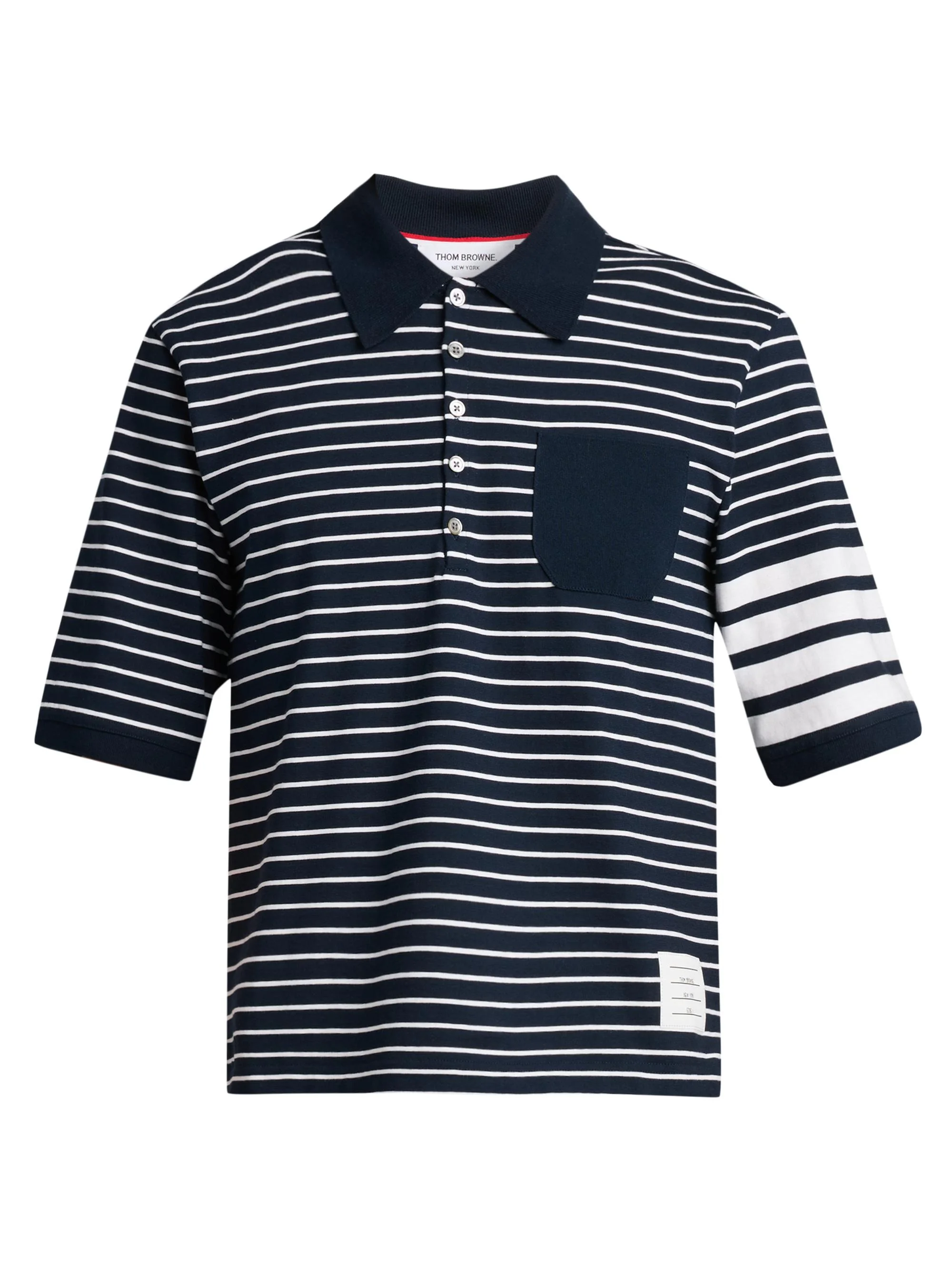 Men's Engineered 4-Bar High-Twist Jersey Polo Shirt - Navy White - 1
