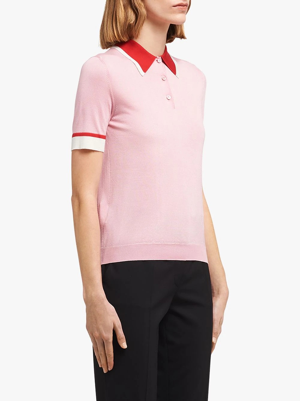 pointed collar polo shirt - 3