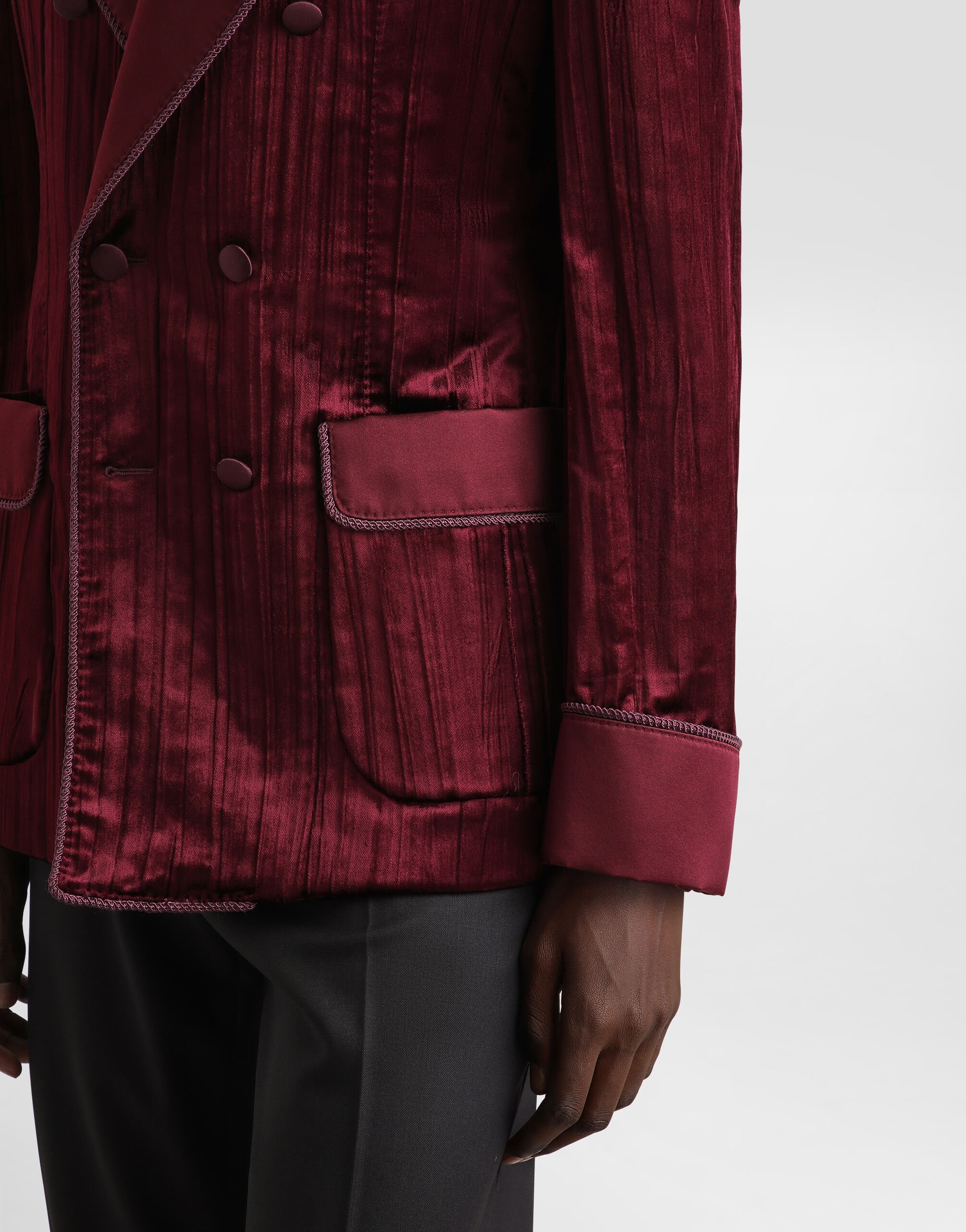 Double-breasted velvet jacket - 5
