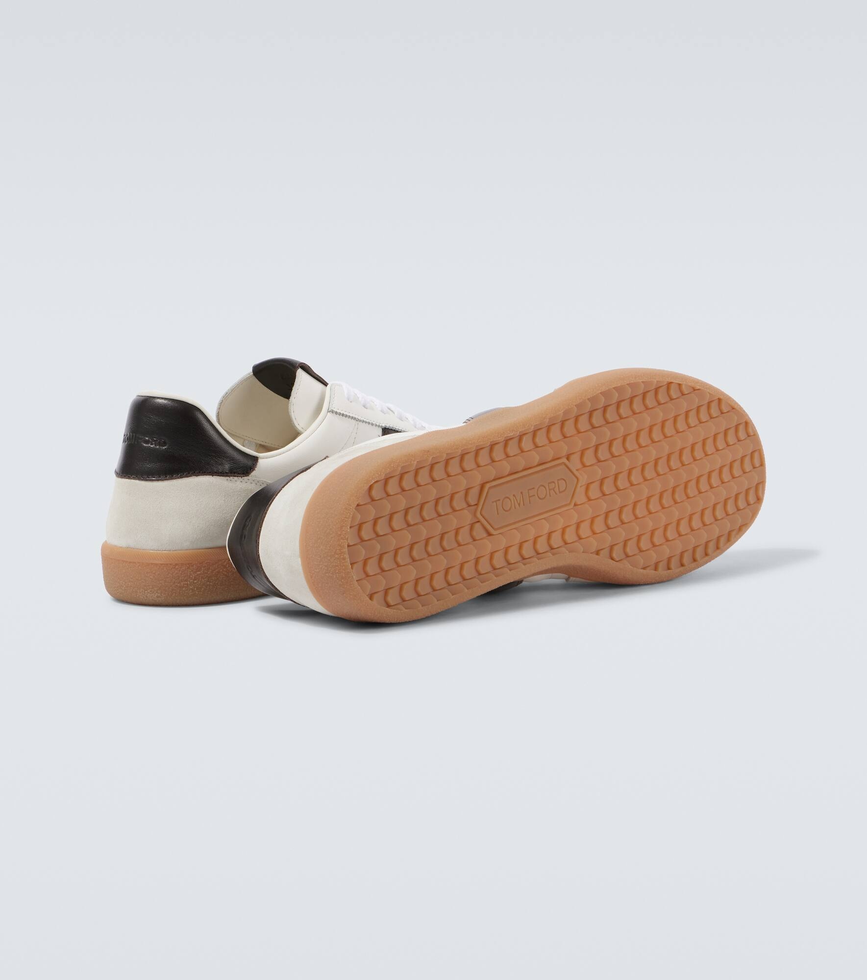 Archer suede-trimmed leather sneakers - 7