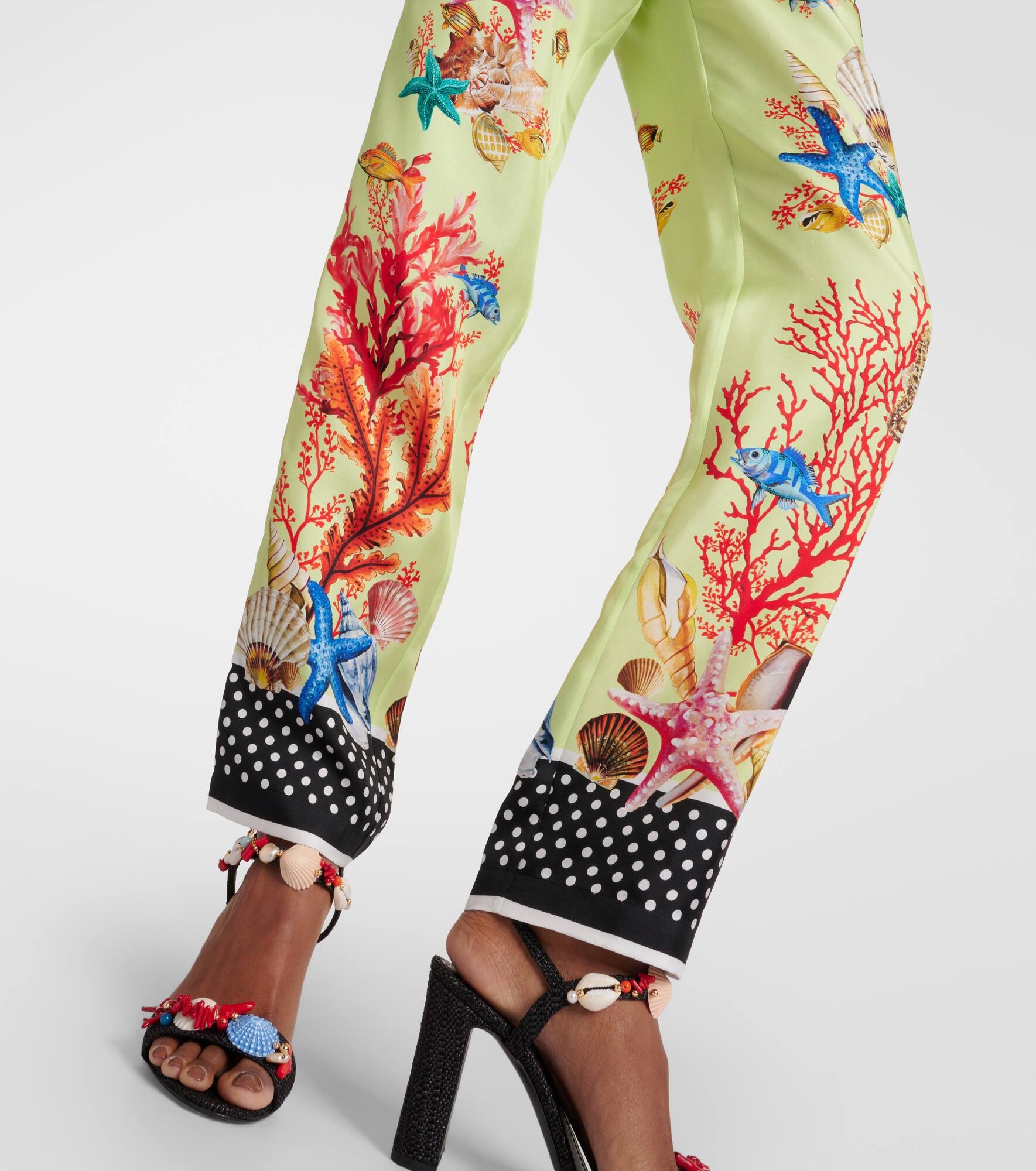 Capri printed silk wide-leg pants - 5