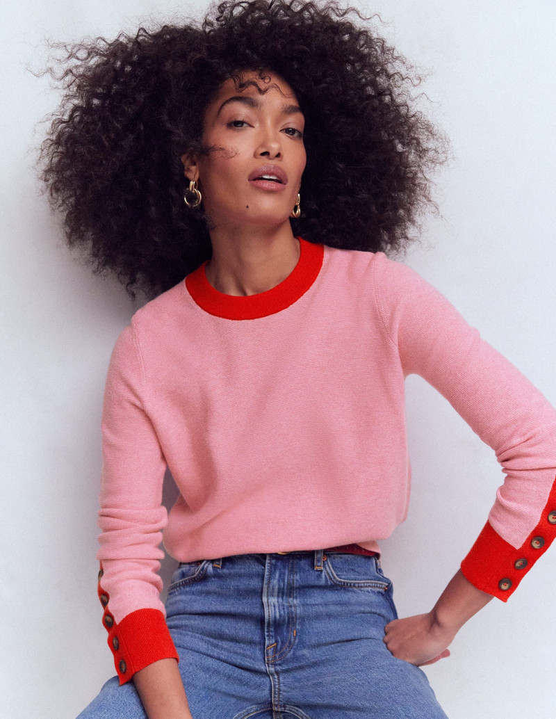 Grace Colour Block Sweater-Pink Lady 1
