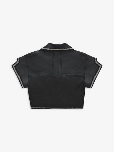Rhude LACE TRIM LEATHER SHIRT outlook