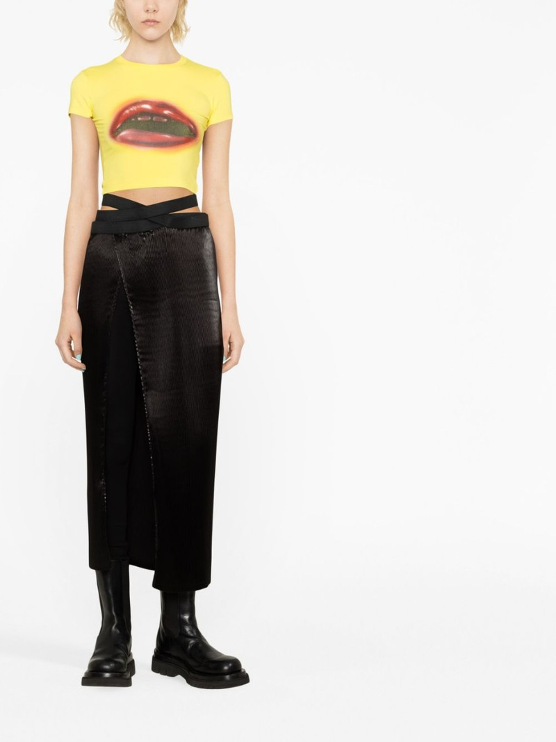 Junya Watanabe wrap-effect cut-out midi skirt outlook