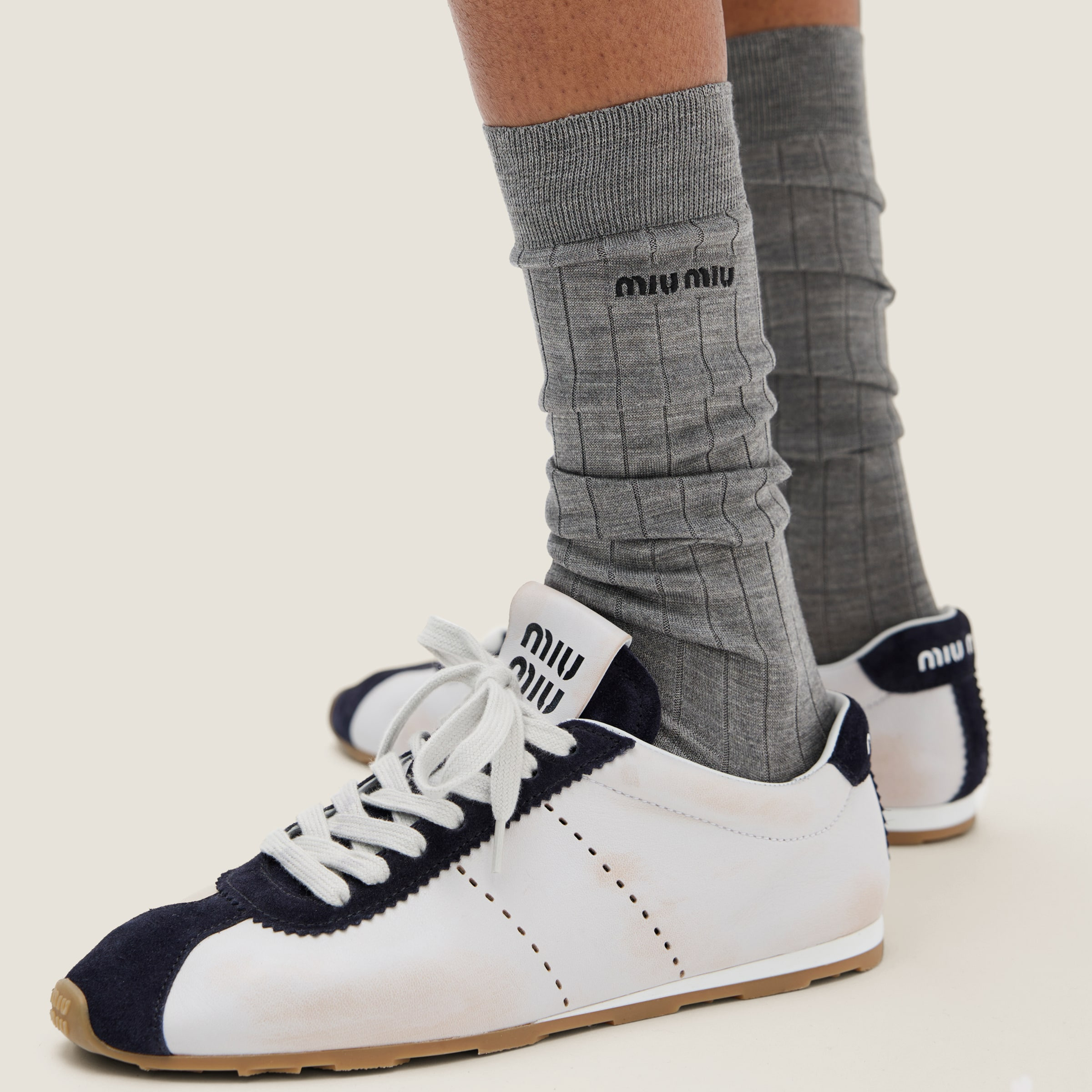 Plume nappa leather and suede sneakers - 5