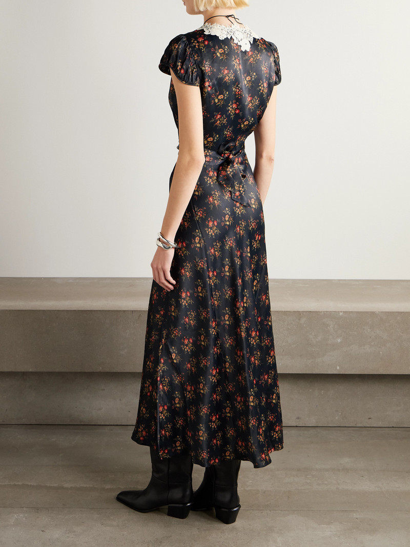 Coraline Floral-print Satin Midi Dress 3