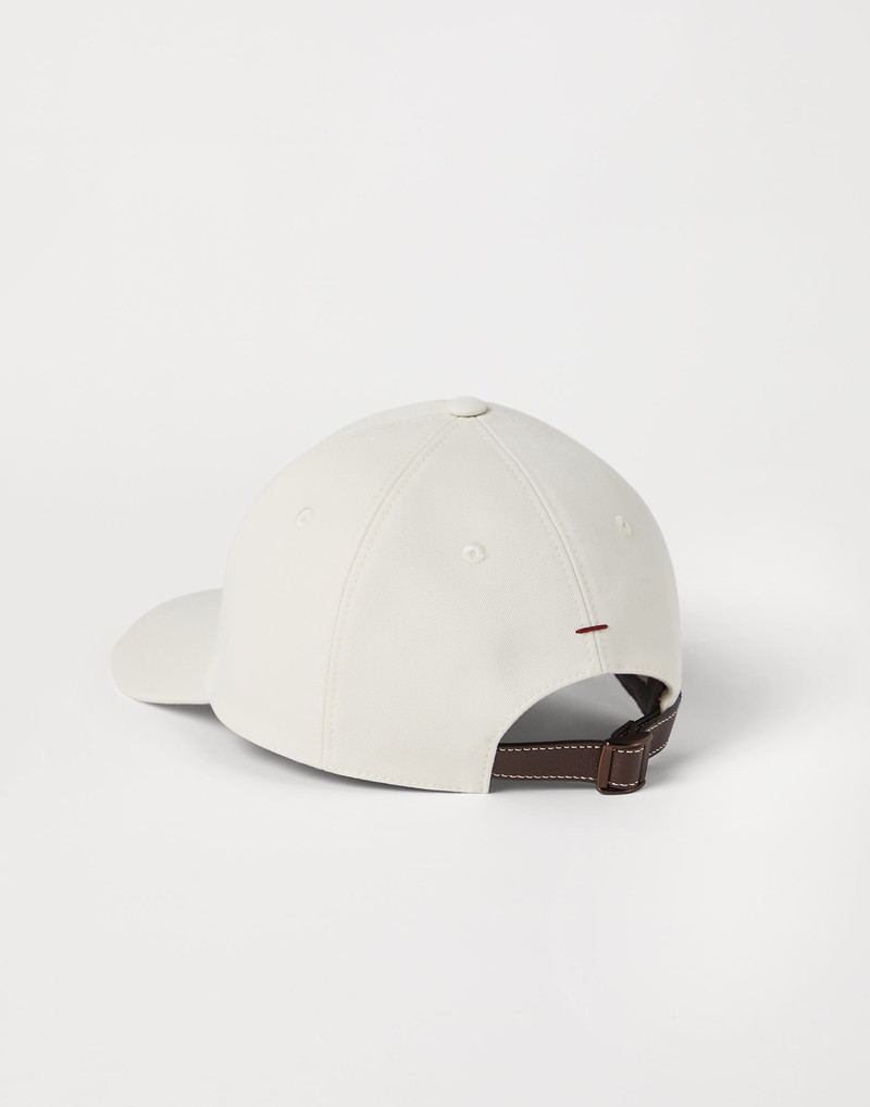 Brunello Cucinelli Baseball cap in twisted cotton gabardine with embroidery outlook
