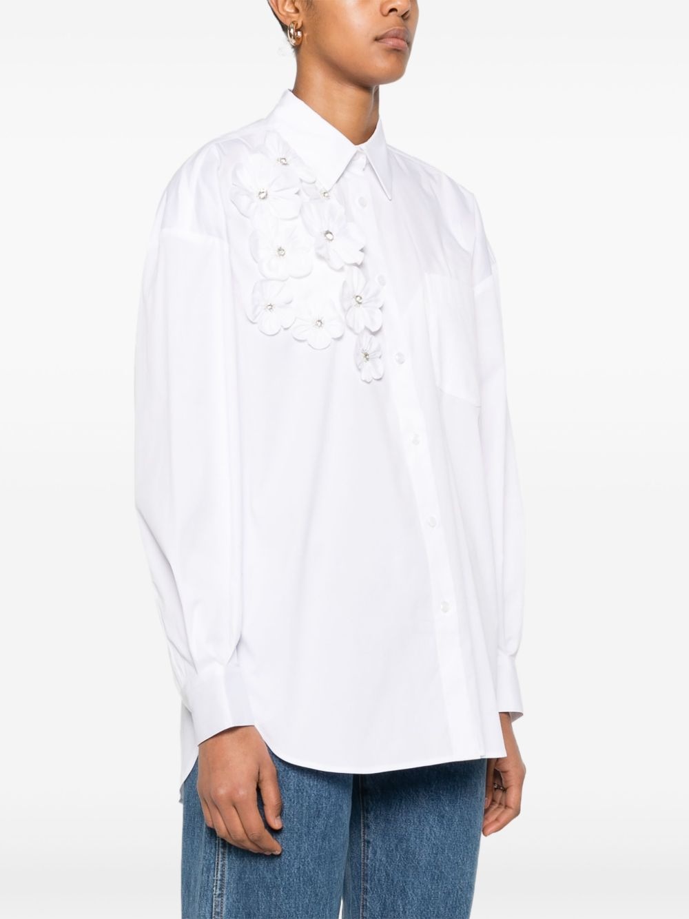 floral-appliqué shirt - 3
