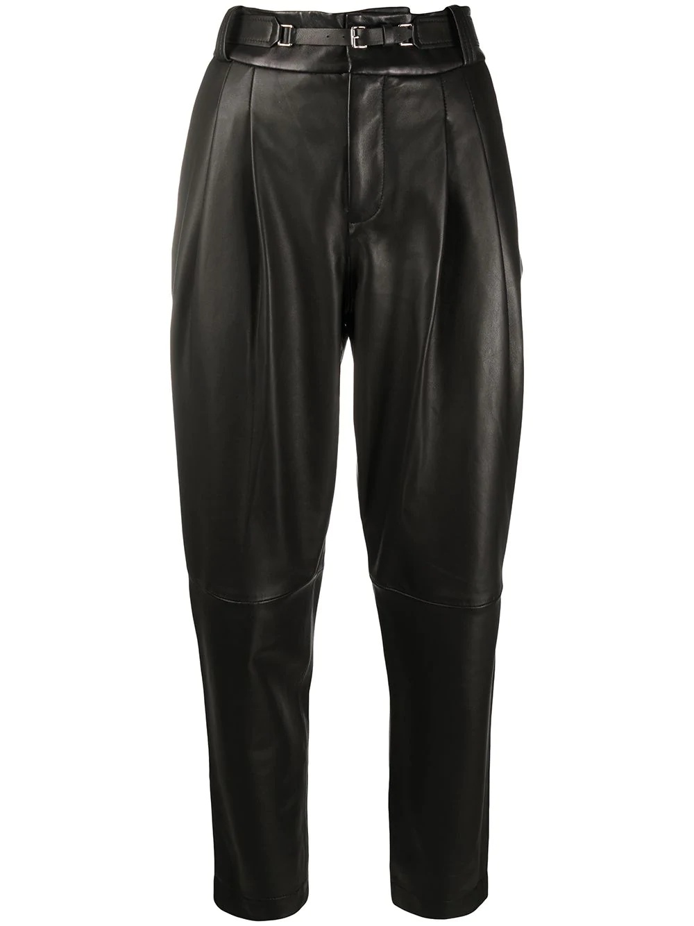 leather tapered trousers - 1