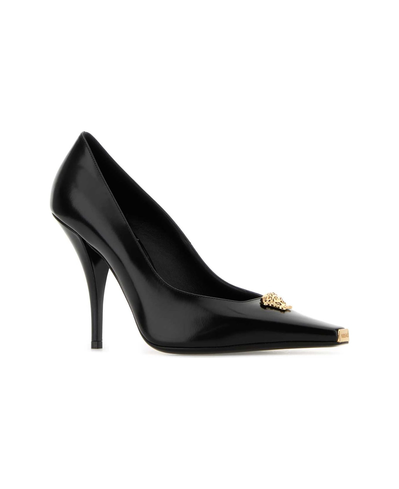 Black Leather Pumps - 2