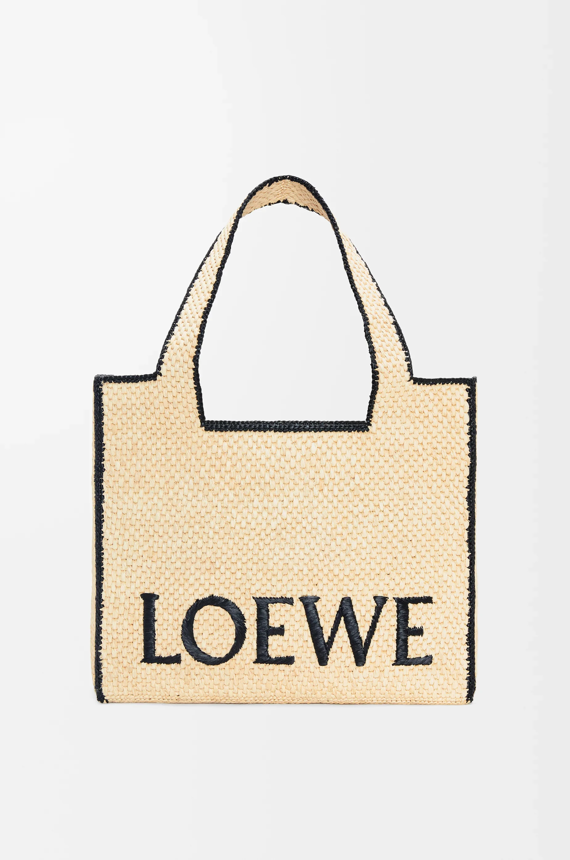 Large LOEWE Font Tote in raffia - 1