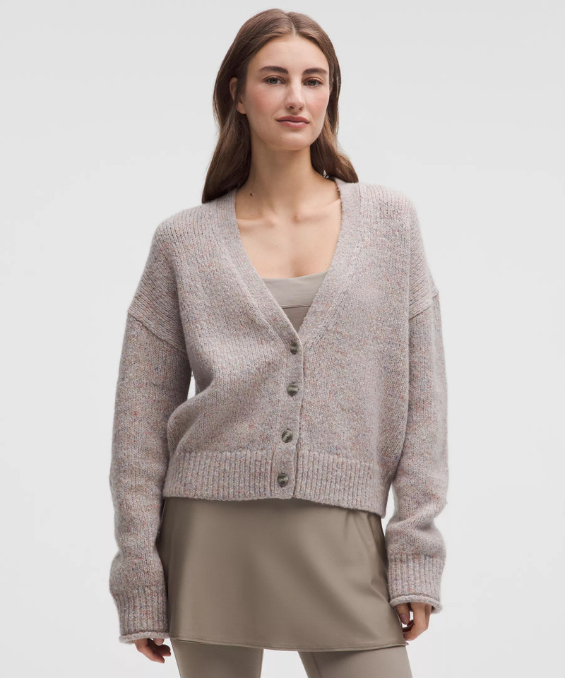 Wool-Blend Button-Up Cardigan 1