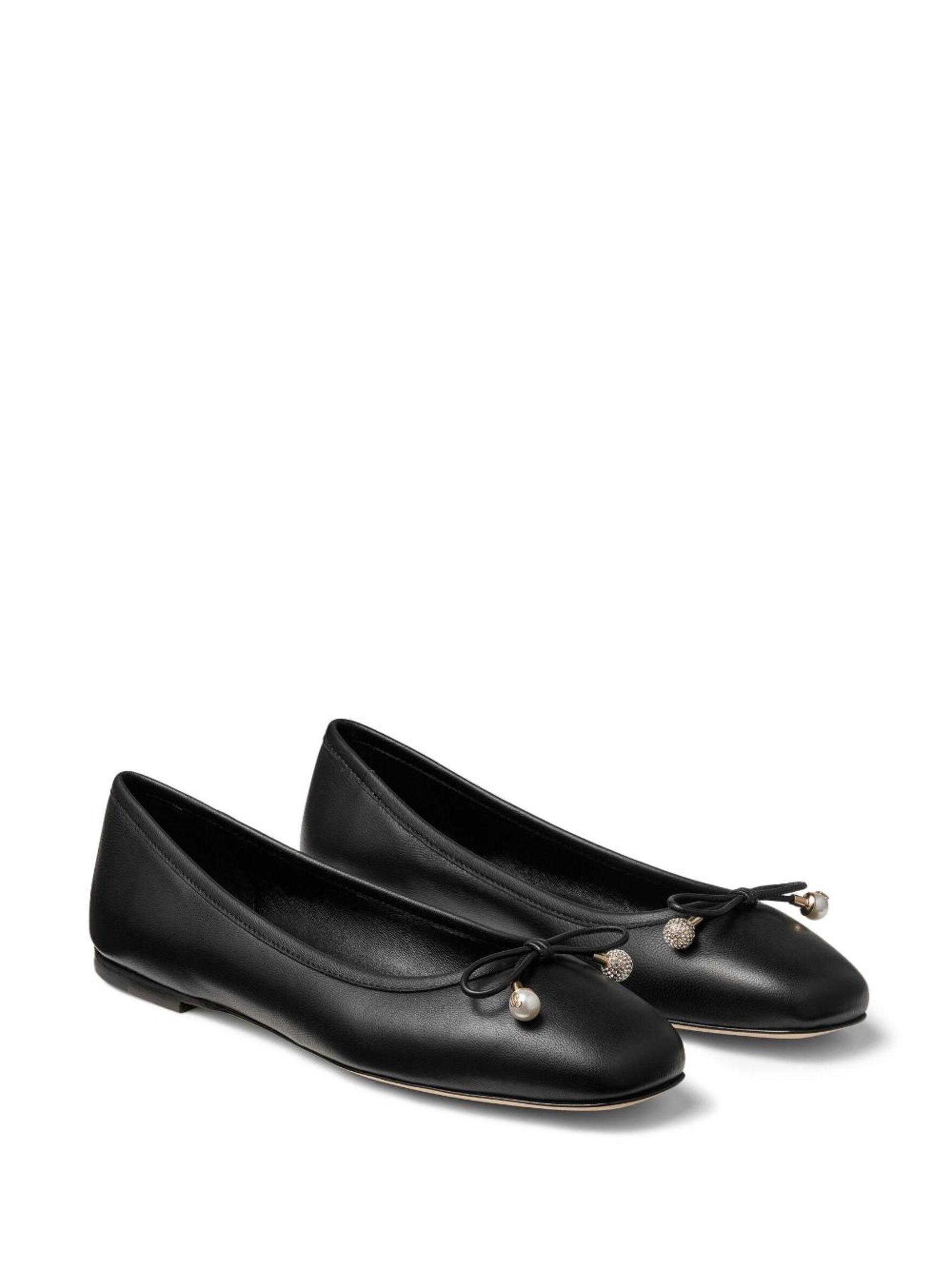 Black Elme Leather Ballerina Shoes - 2