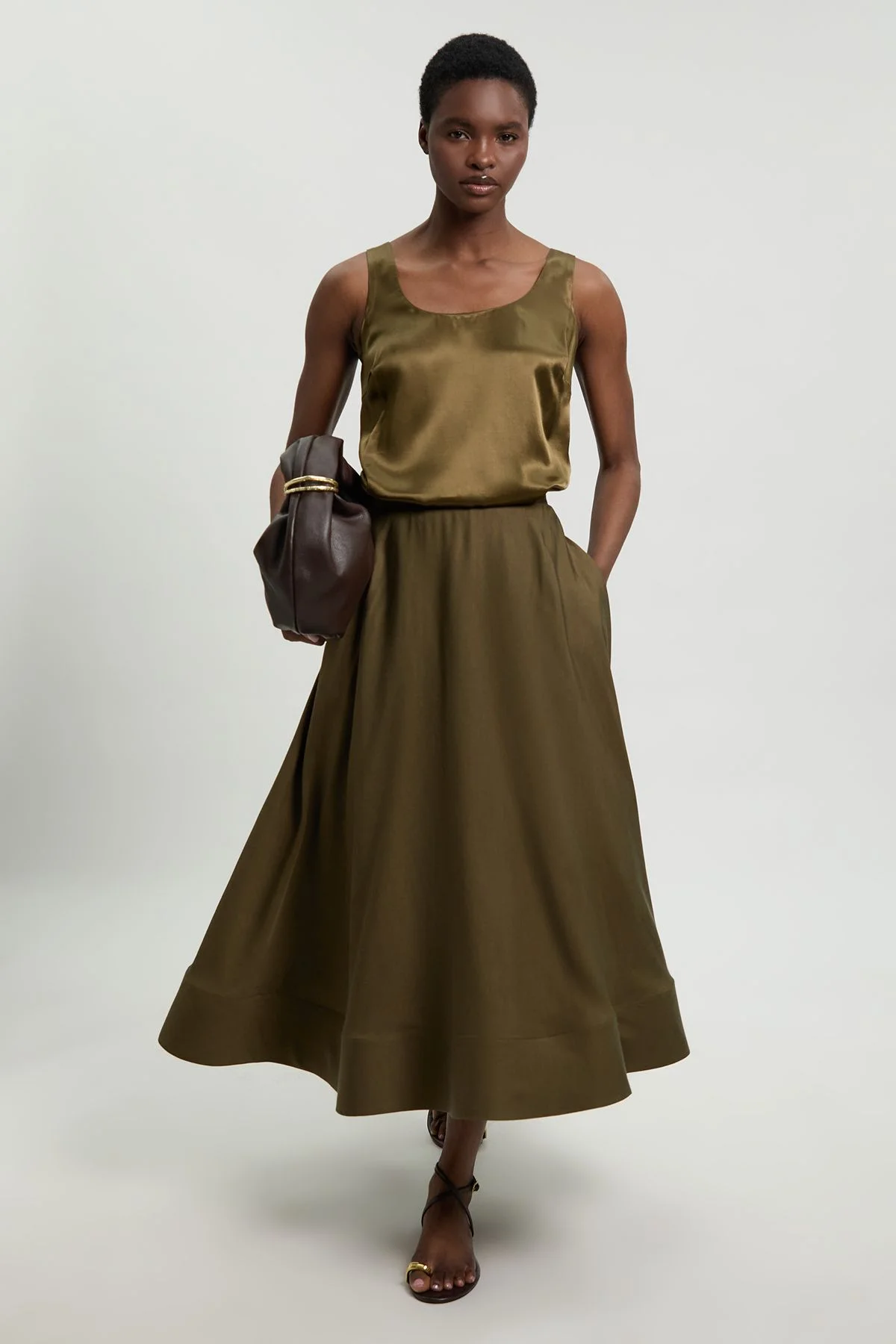 Viscose Linen Woven Prom Skirt - 1