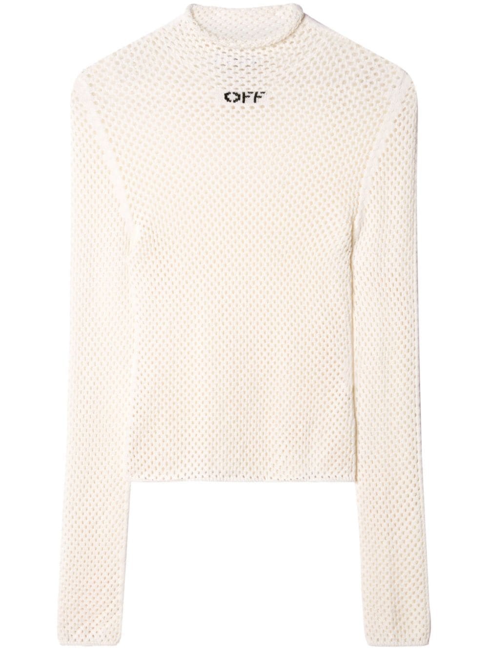 OFF-logo open-knit top - 1