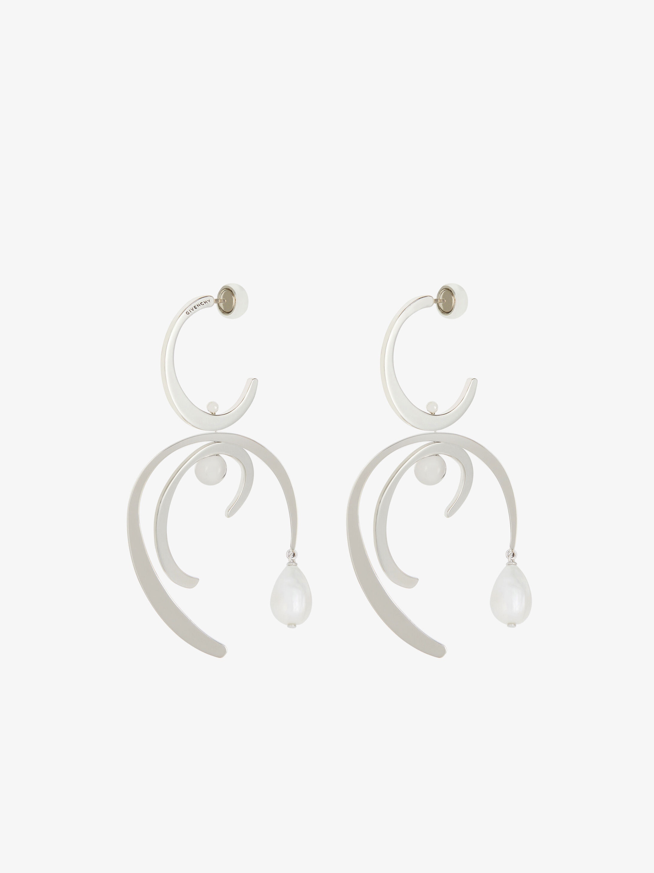 Harp earrings with pearls - 1