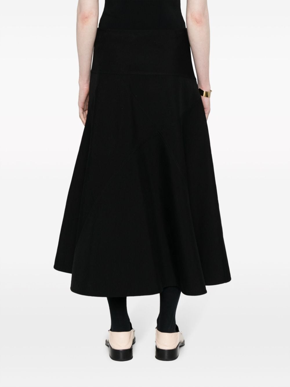 twill cotton-blend skirt - 4