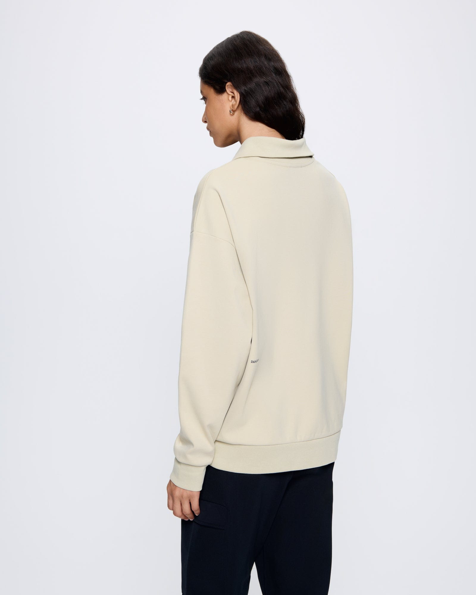 Womens DNA Double Jersey Half Zip Sweatshirt - Maitake Beige - 5