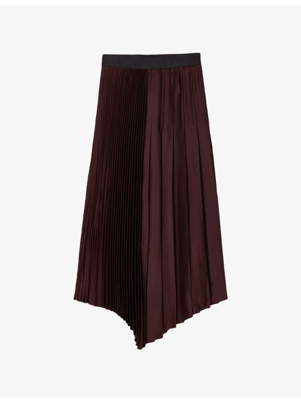 Jax Pleated Satin Midi Skirt - 1