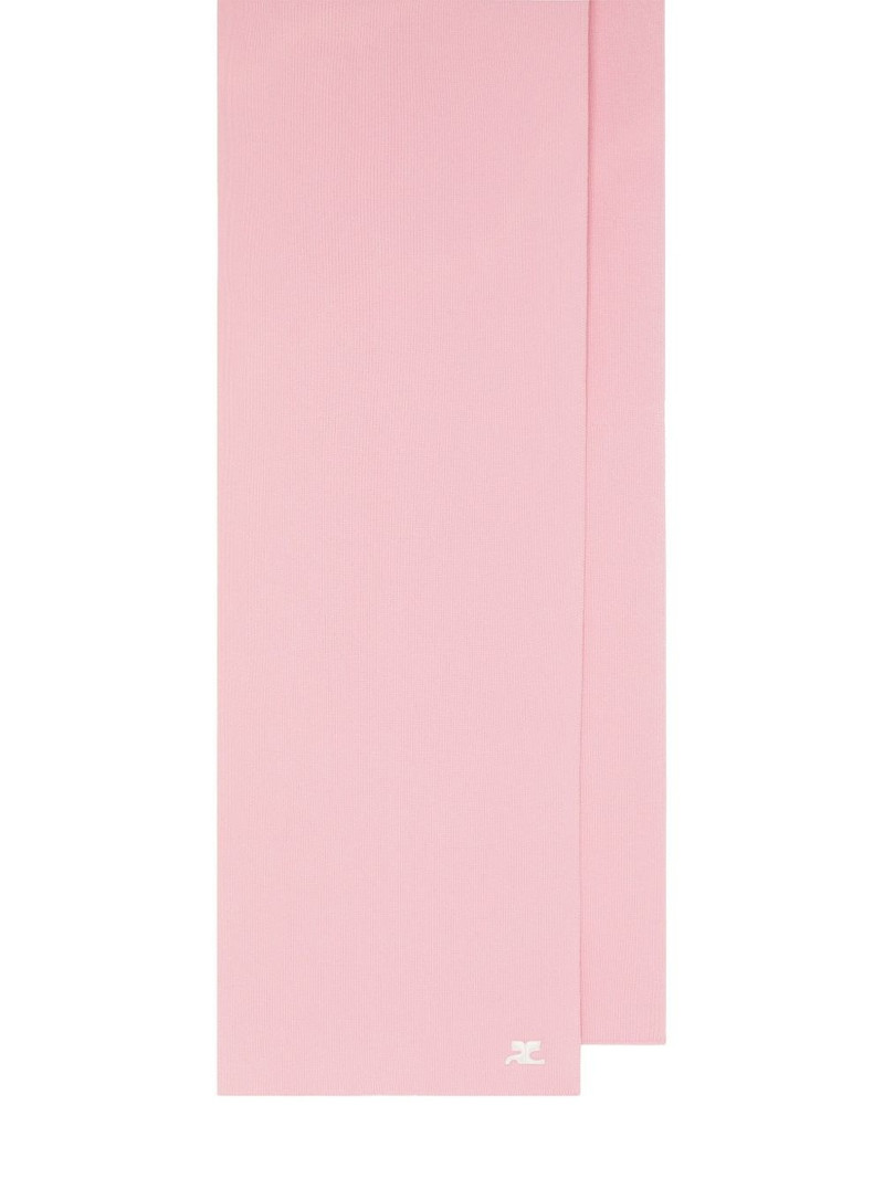 courrèges logo-embroidered knitted scarf outlook