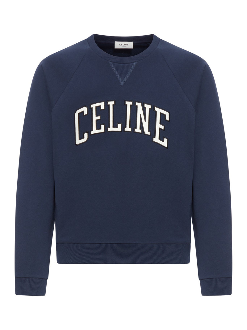CREW NECK SWEATSHIRT WITH CURVED LOGO - 1
