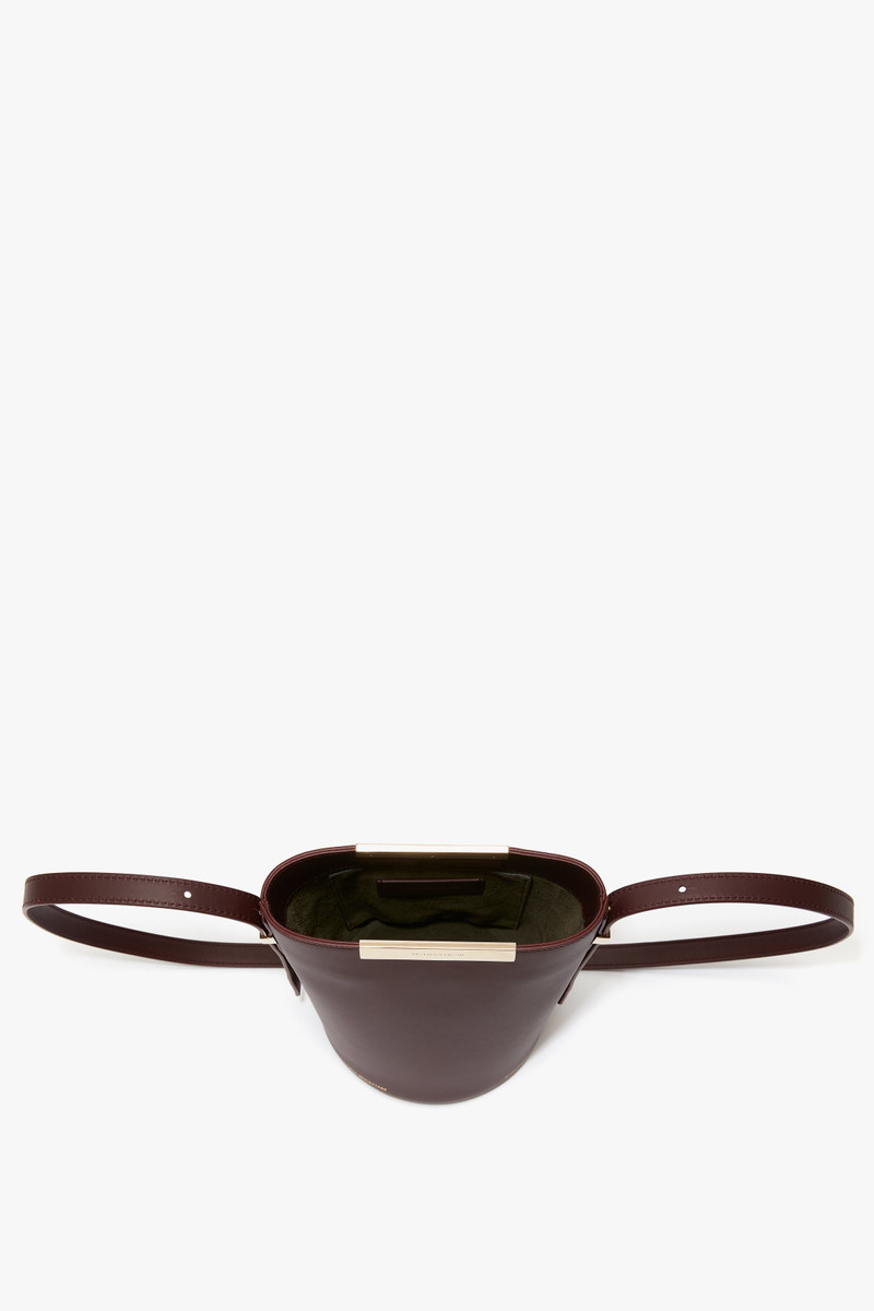 Mini Bucket Bag In Burgundy Leather 3