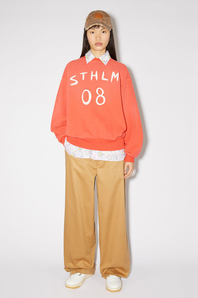 Acne Studios Patch print sweater - Relaxed fit - Chili orange outlook