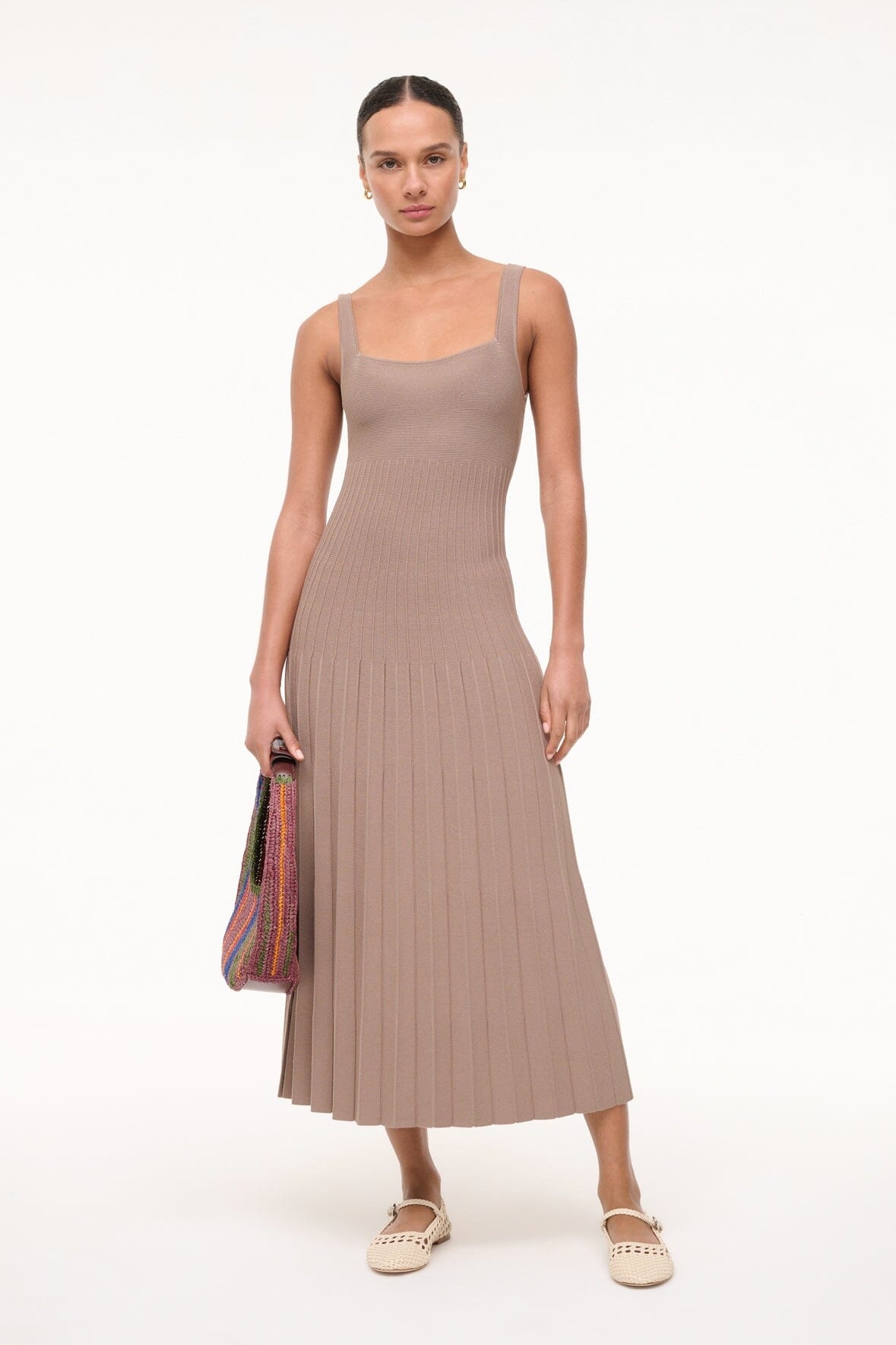 STAUD ELLISON DRESS TAUPE - 2