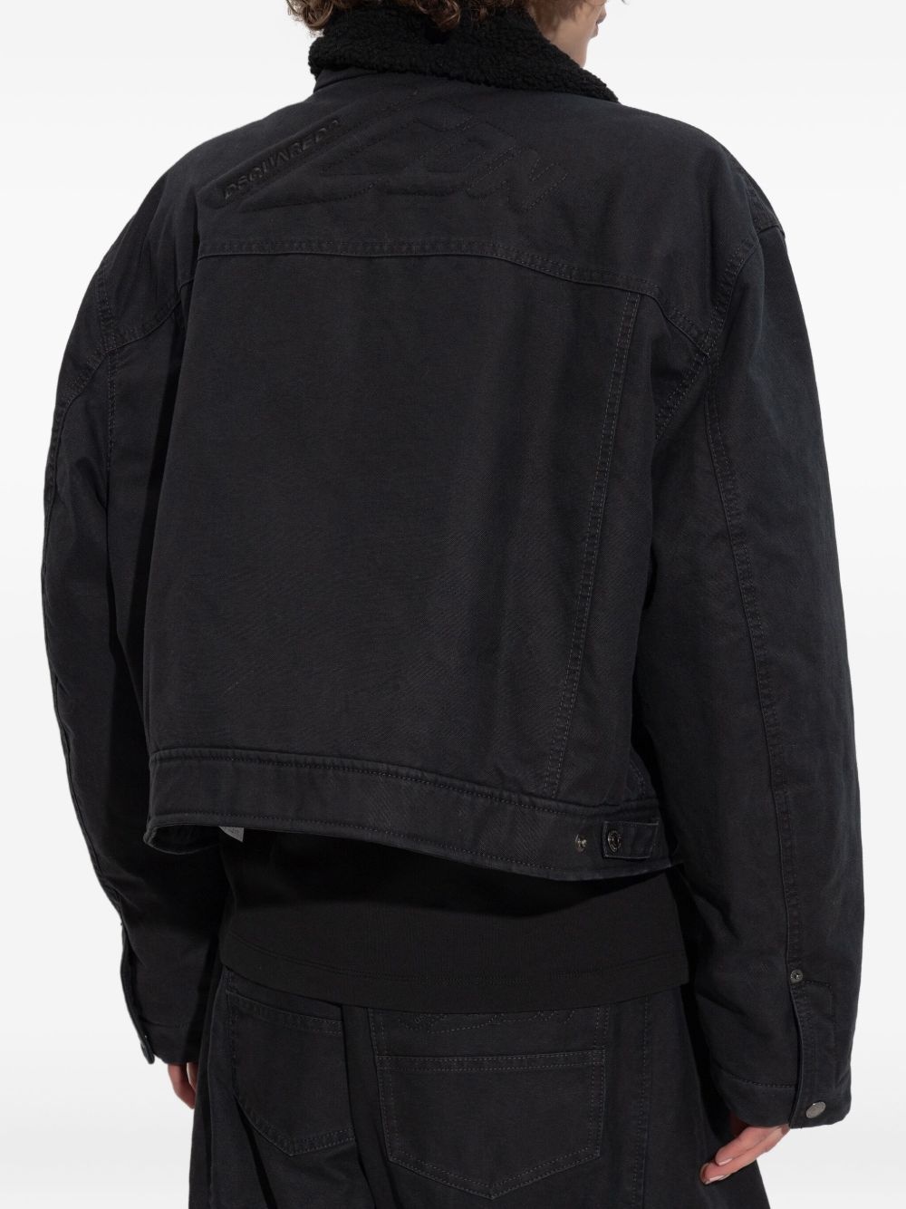 flap-pocket sherpa-collar jacket - 4
