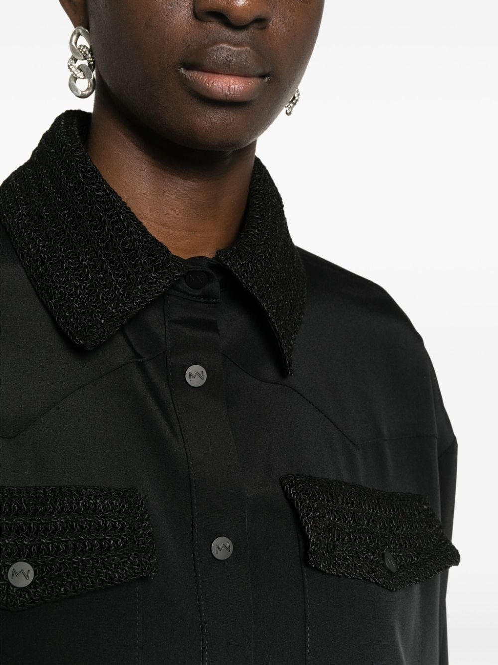 Toledo crochet knit-detail shirt - 5