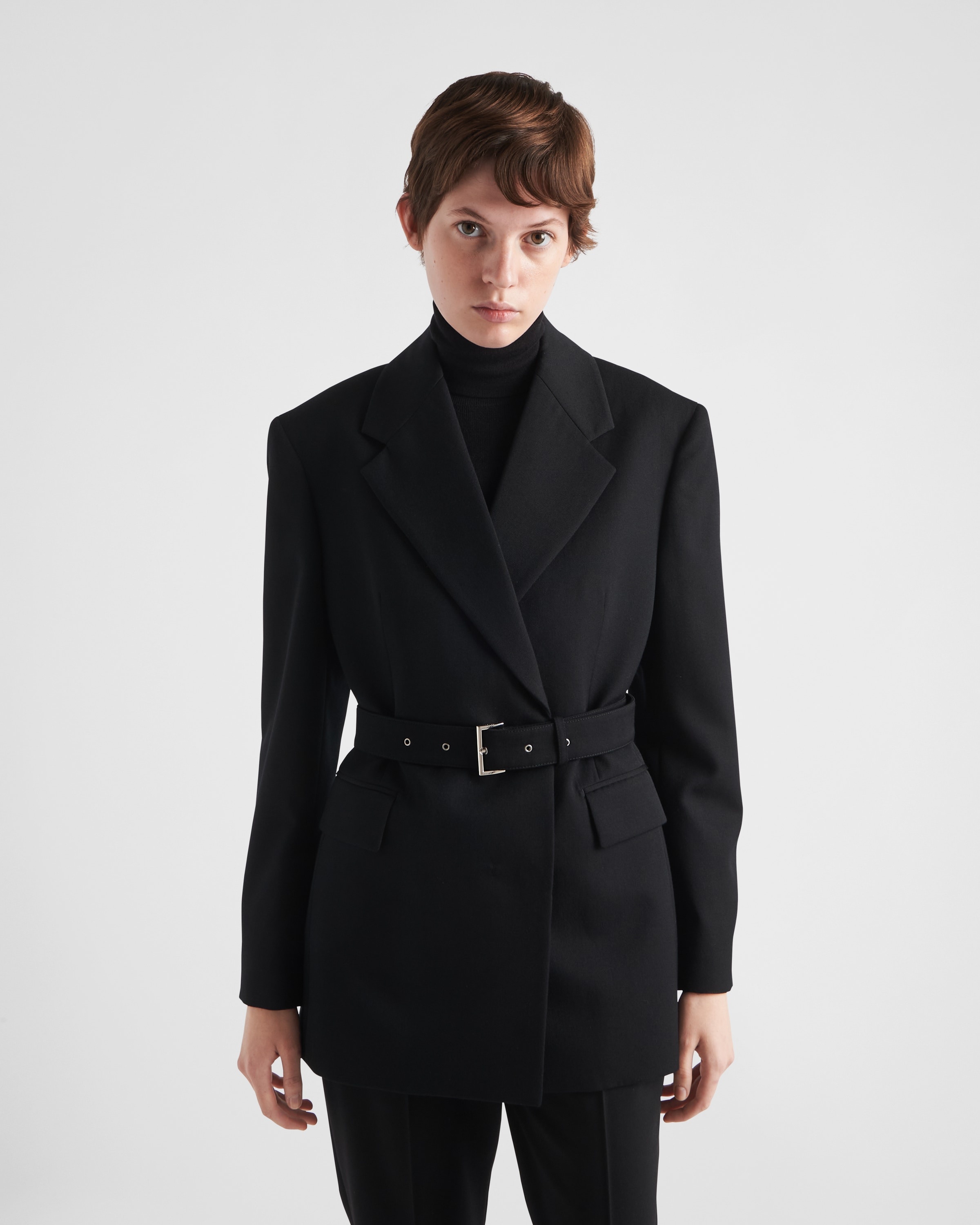 Single-breasted gabardine jacket - 4