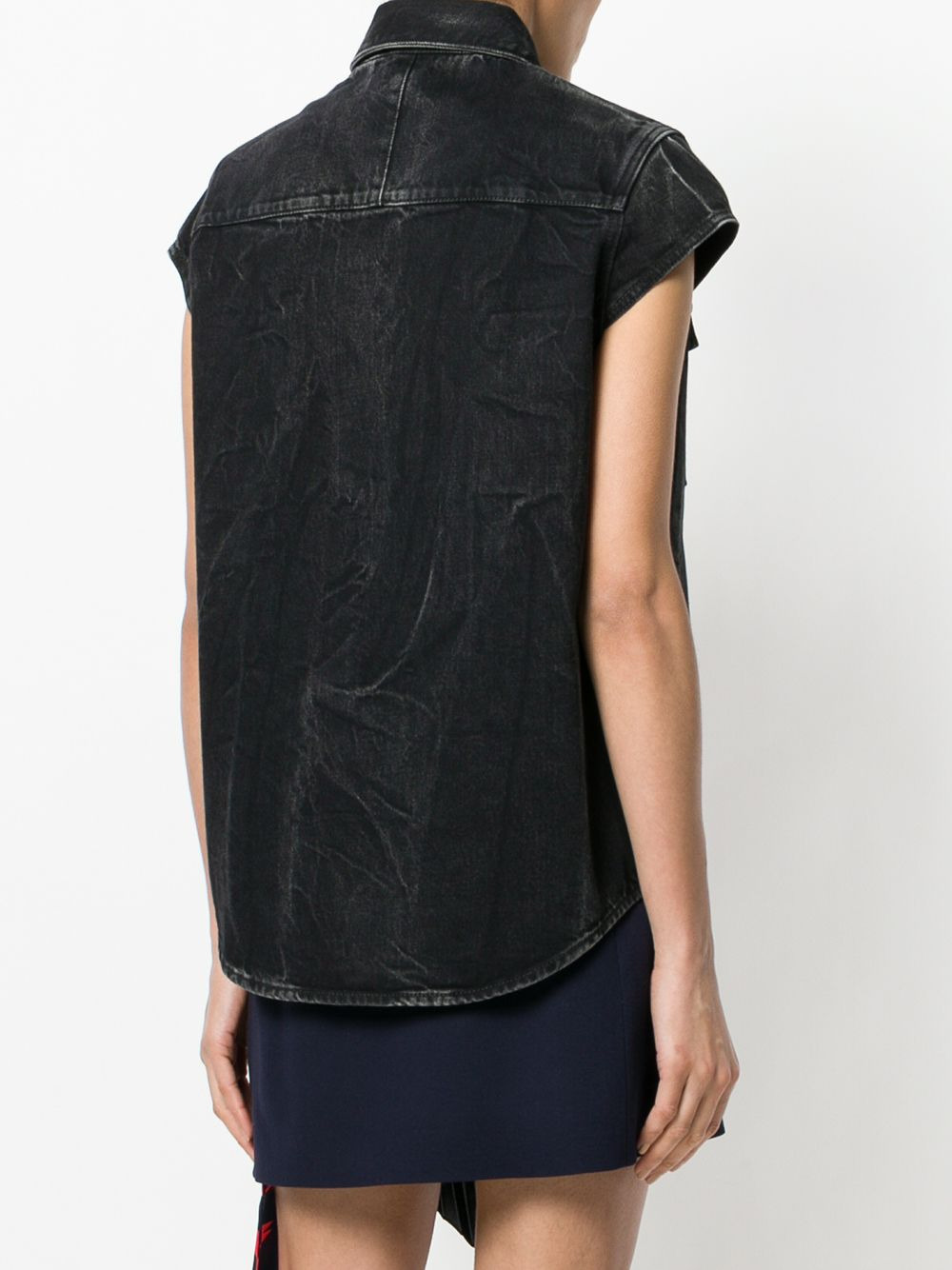 denim shortsleeved shirt - 4