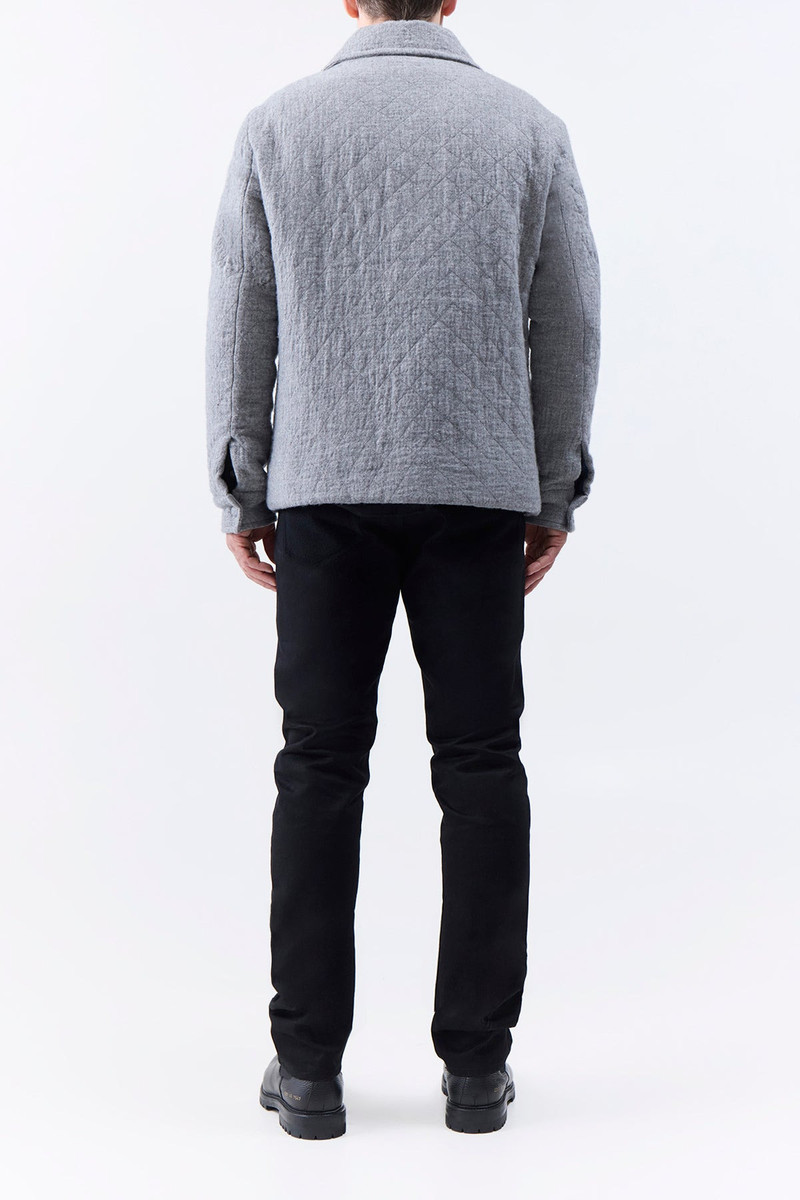 Skye Paddock Jacket in Grey Melange Cashmere Linen 5