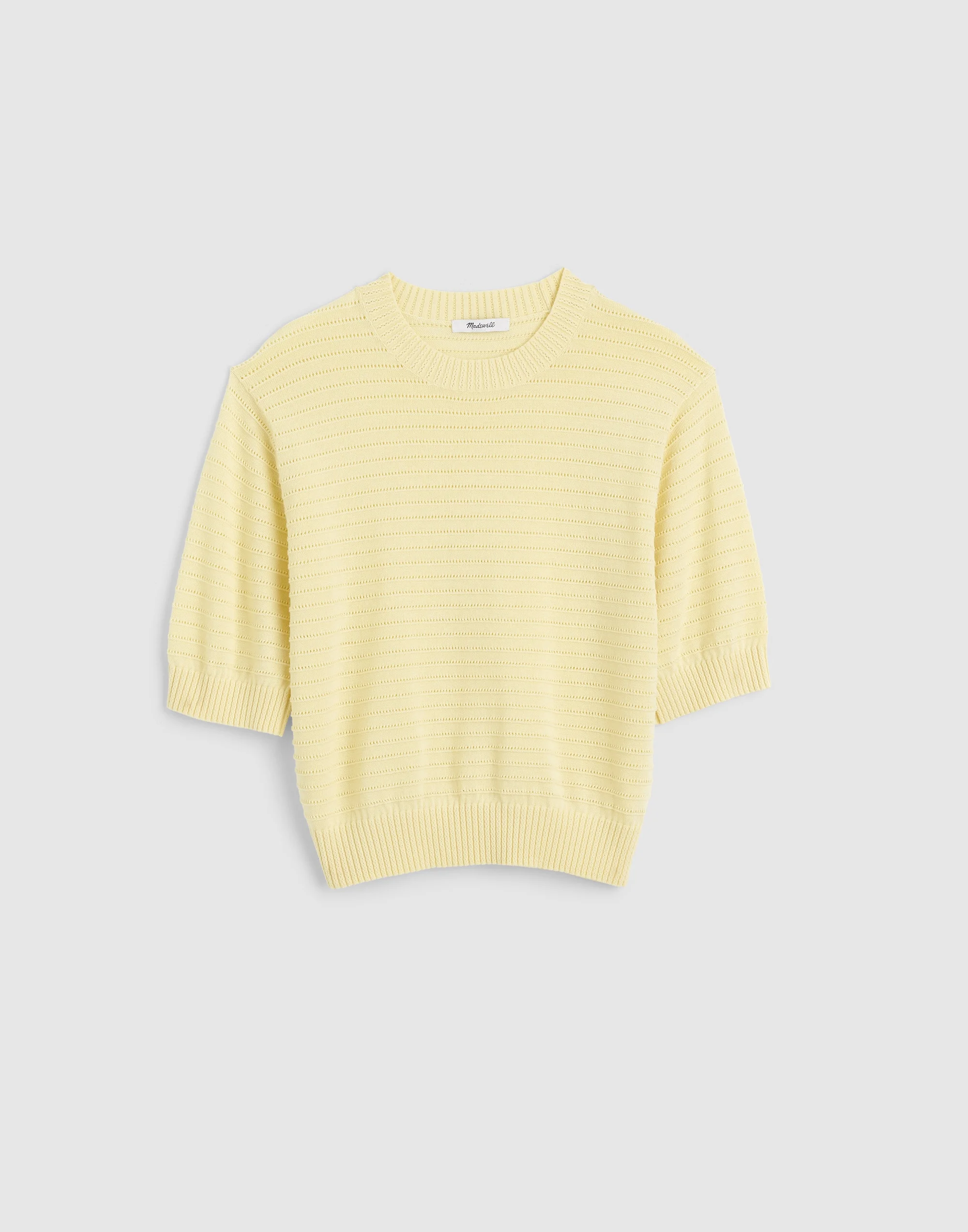 Textural-Stitch Crewneck Sweater in 100% Cotton - 1