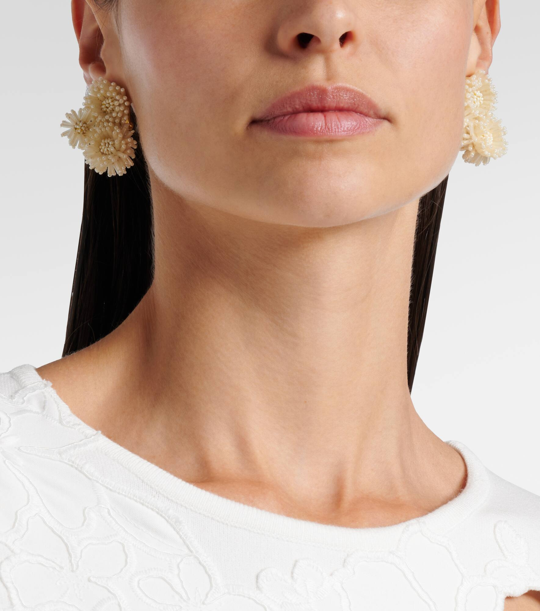 Pompom beaded clip-on earrings - 6