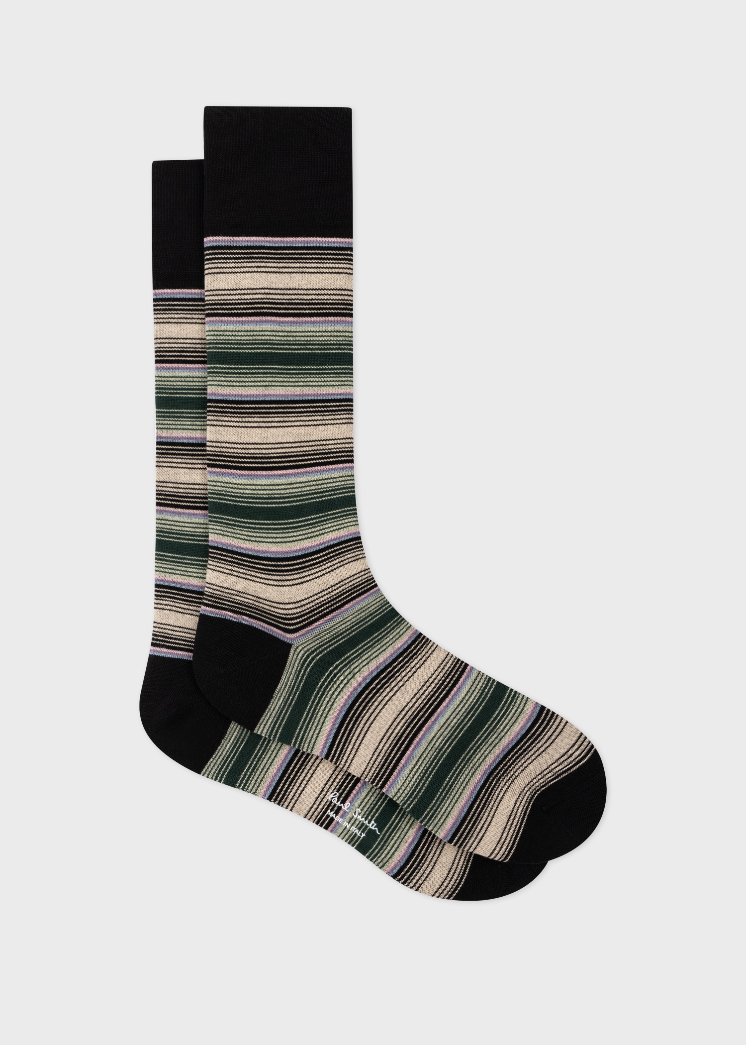 Black Ombre Stripe Socks - 1