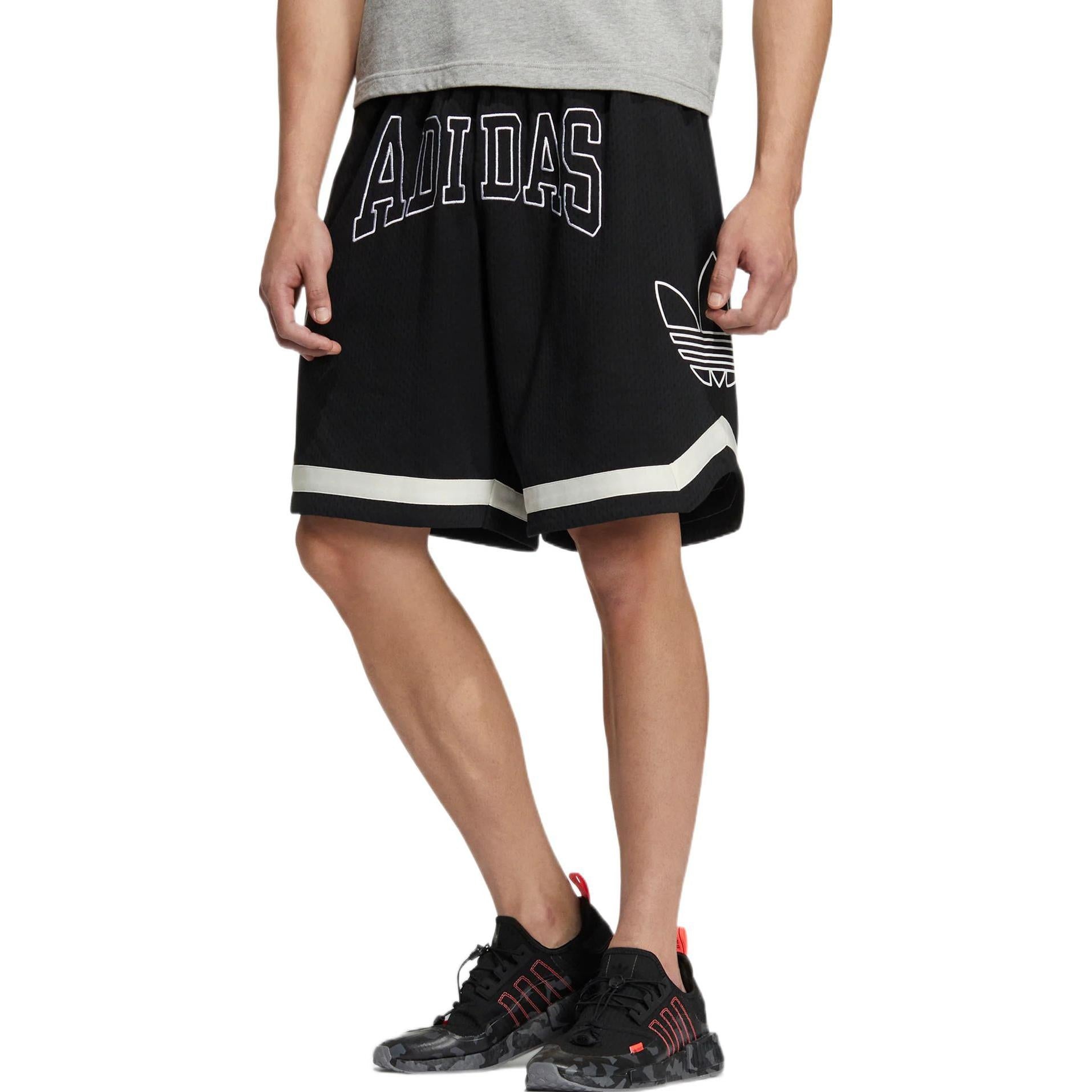 adidas originals Contrasting Colors Alphabet Logo Printing Lacing Straight Sports Shorts Black HZ980 - 2