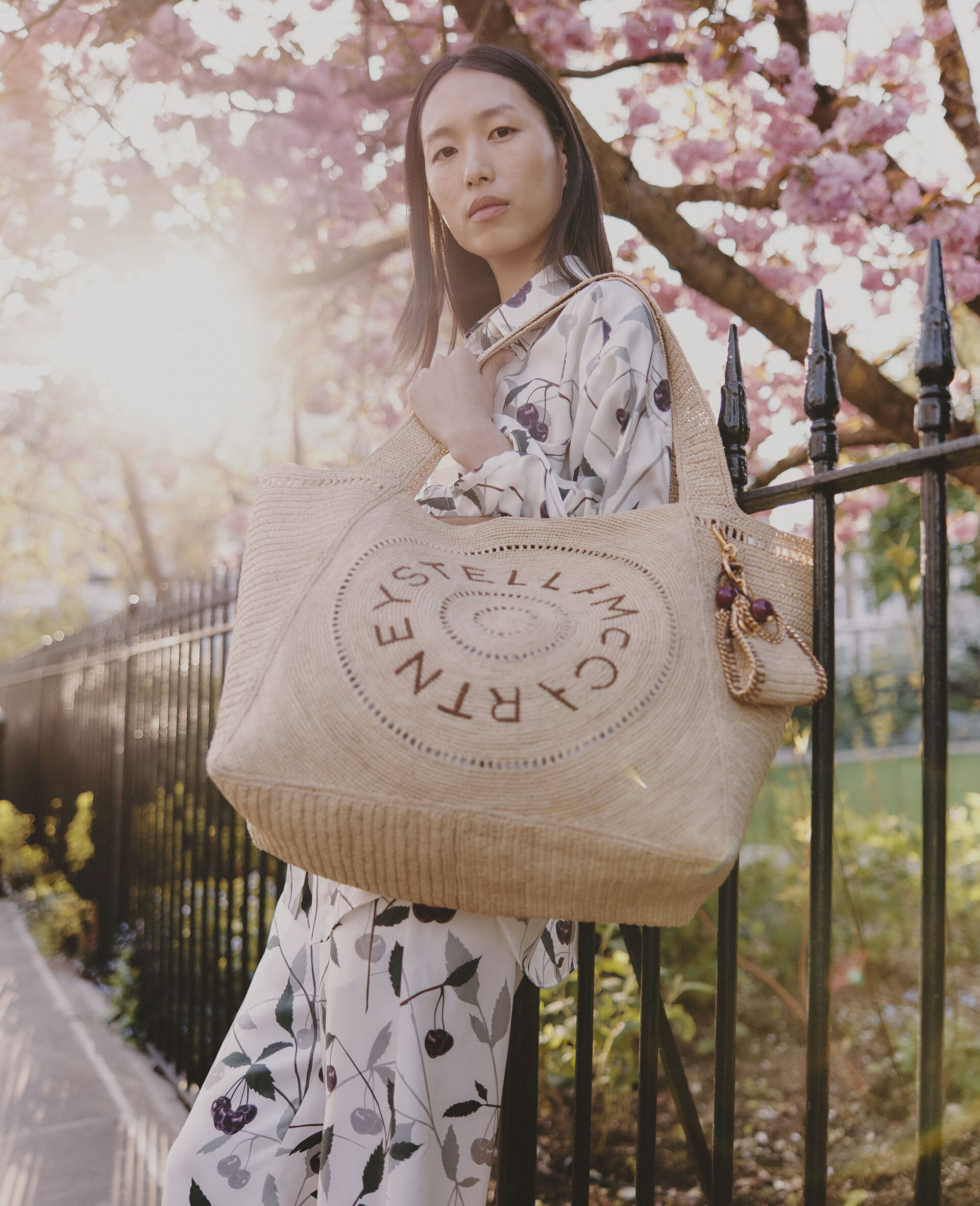 Logo Raffia Large Tote Bag - 7