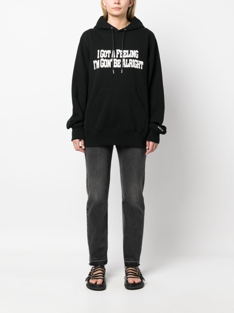 slogan-print cotton hoodie 3