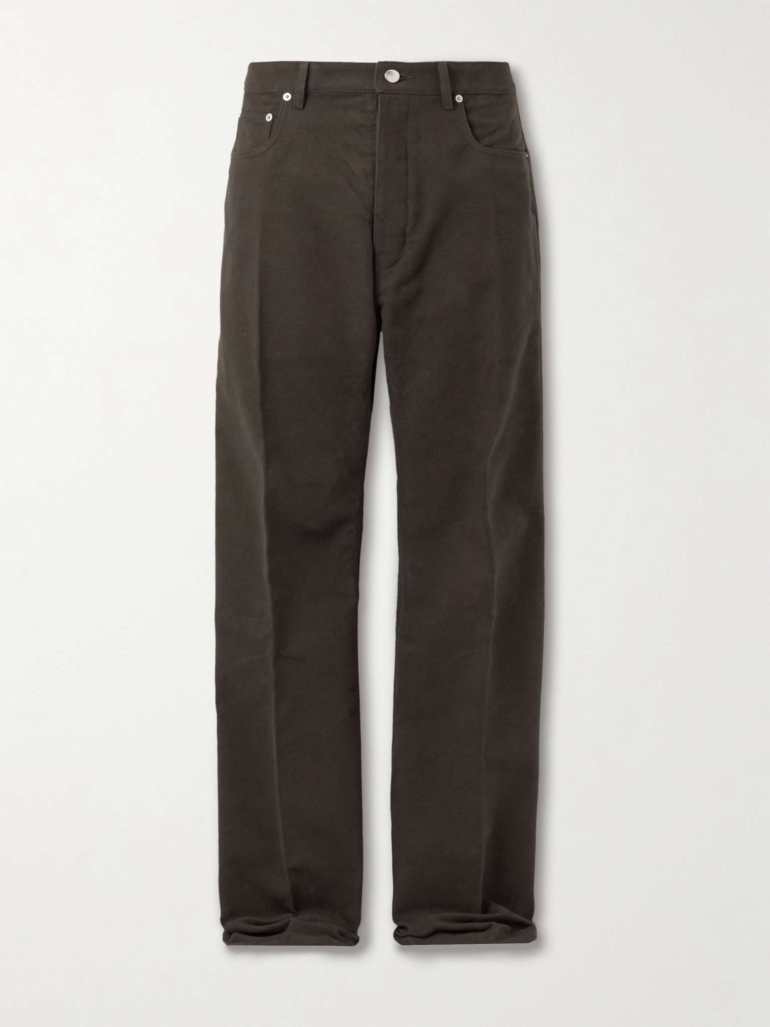 Geth Straight-Leg Brushed Cotton-Twill Trousers - 1